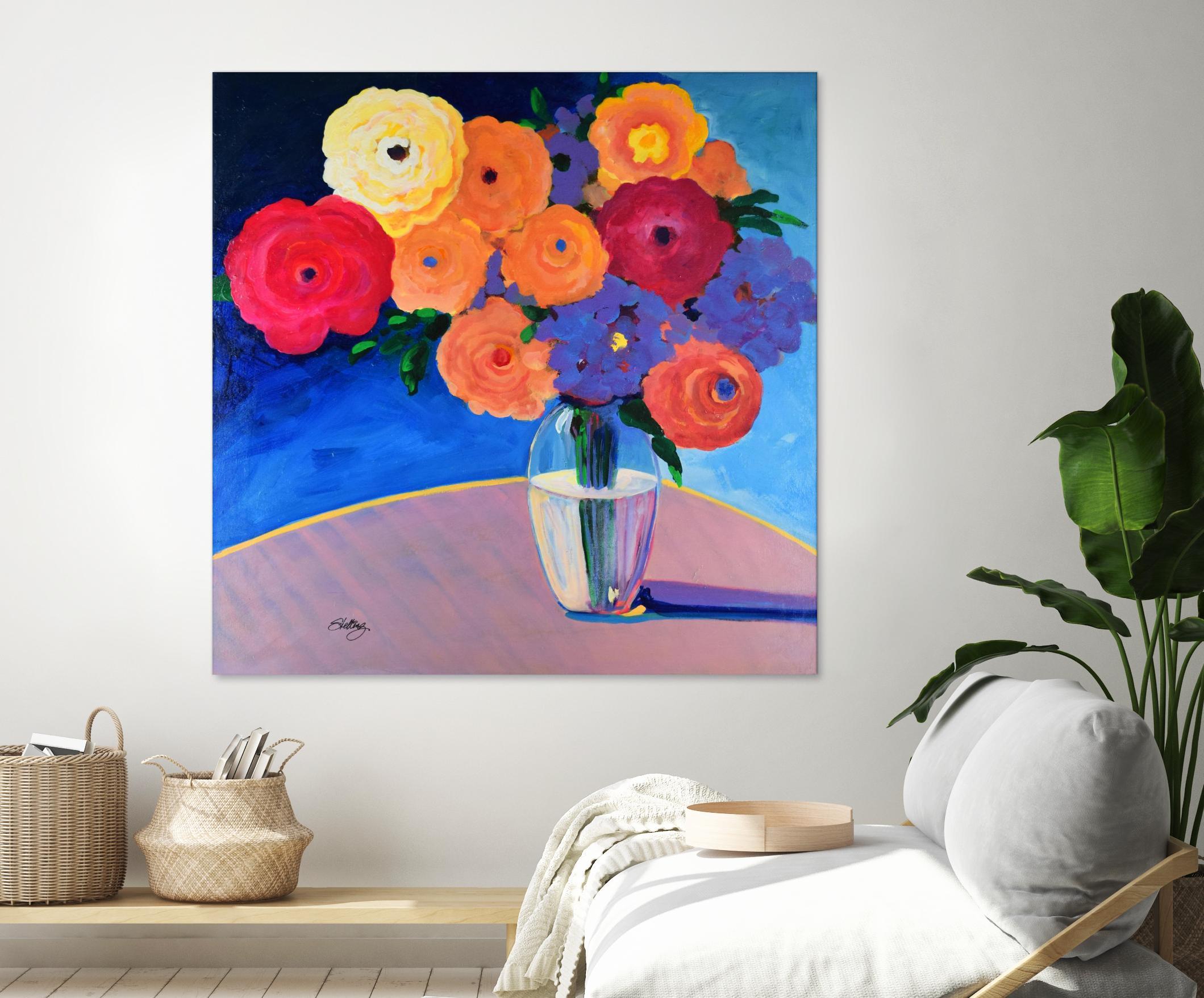 CLEAR AND PRESENT by LINDA STELLING on GIANT ART - orange floral floral