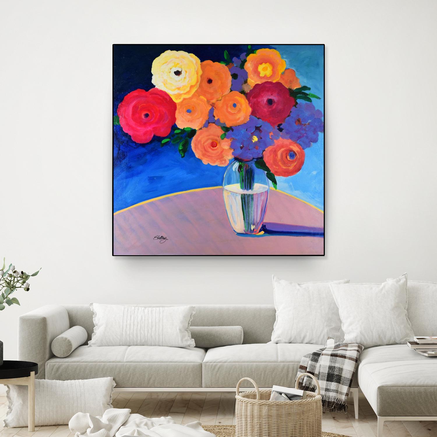 CLEAR AND PRESENT by LINDA STELLING on GIANT ART - orange floral floral