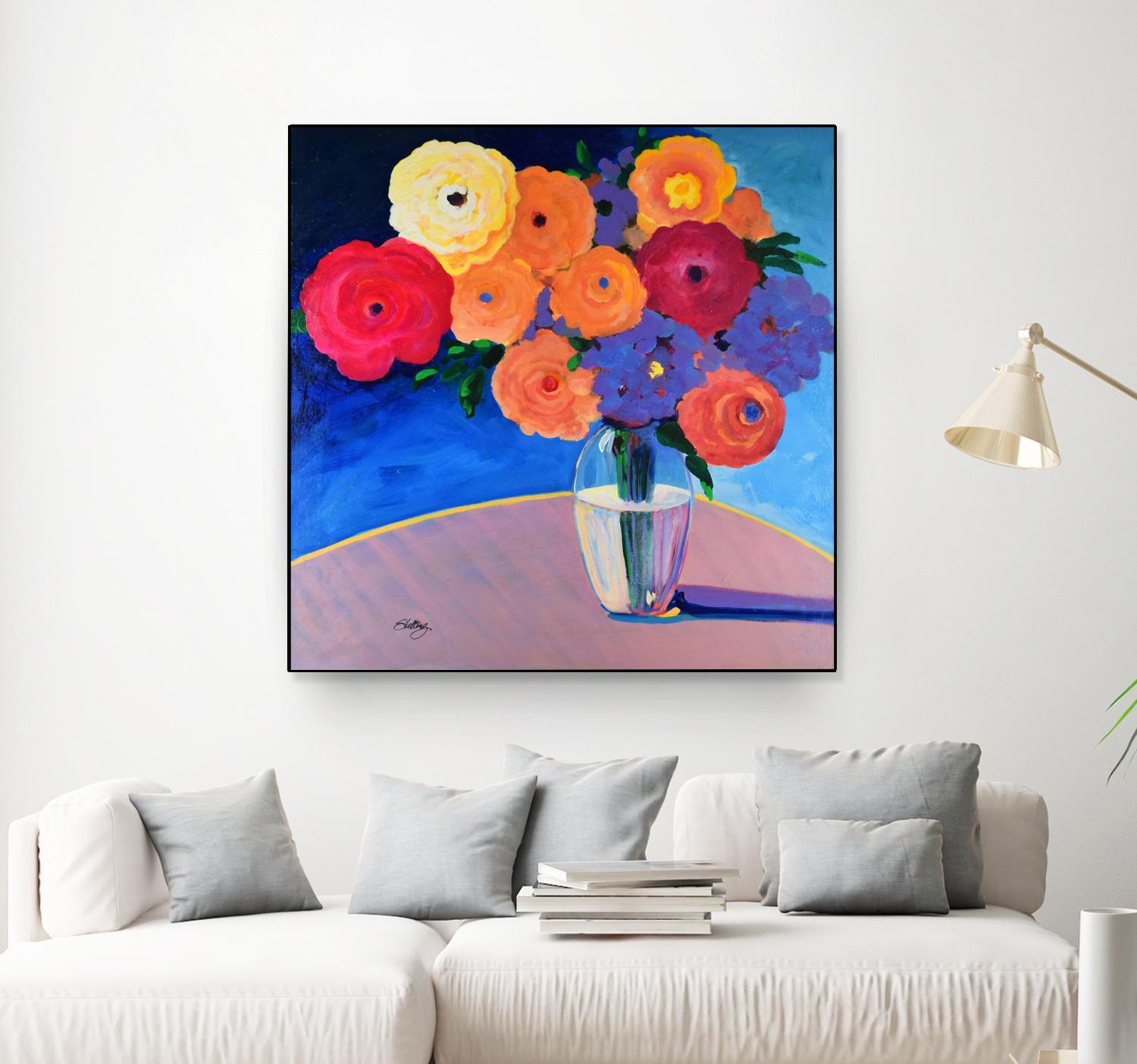 CLEAR AND PRESENT by LINDA STELLING on GIANT ART - orange floral floral