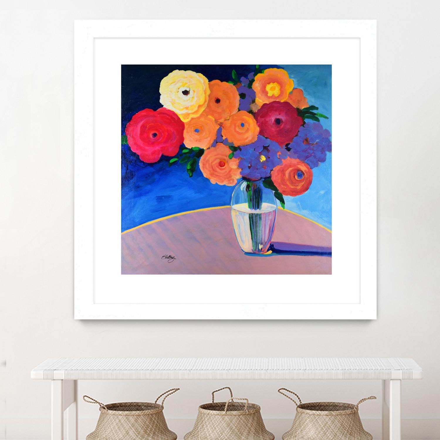 CLEAR AND PRESENT by LINDA STELLING on GIANT ART - orange floral floral