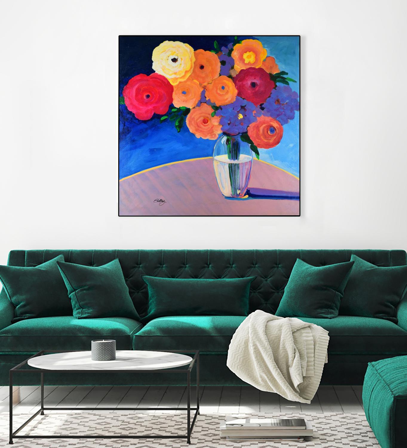CLEAR AND PRESENT by LINDA STELLING on GIANT ART - orange floral floral