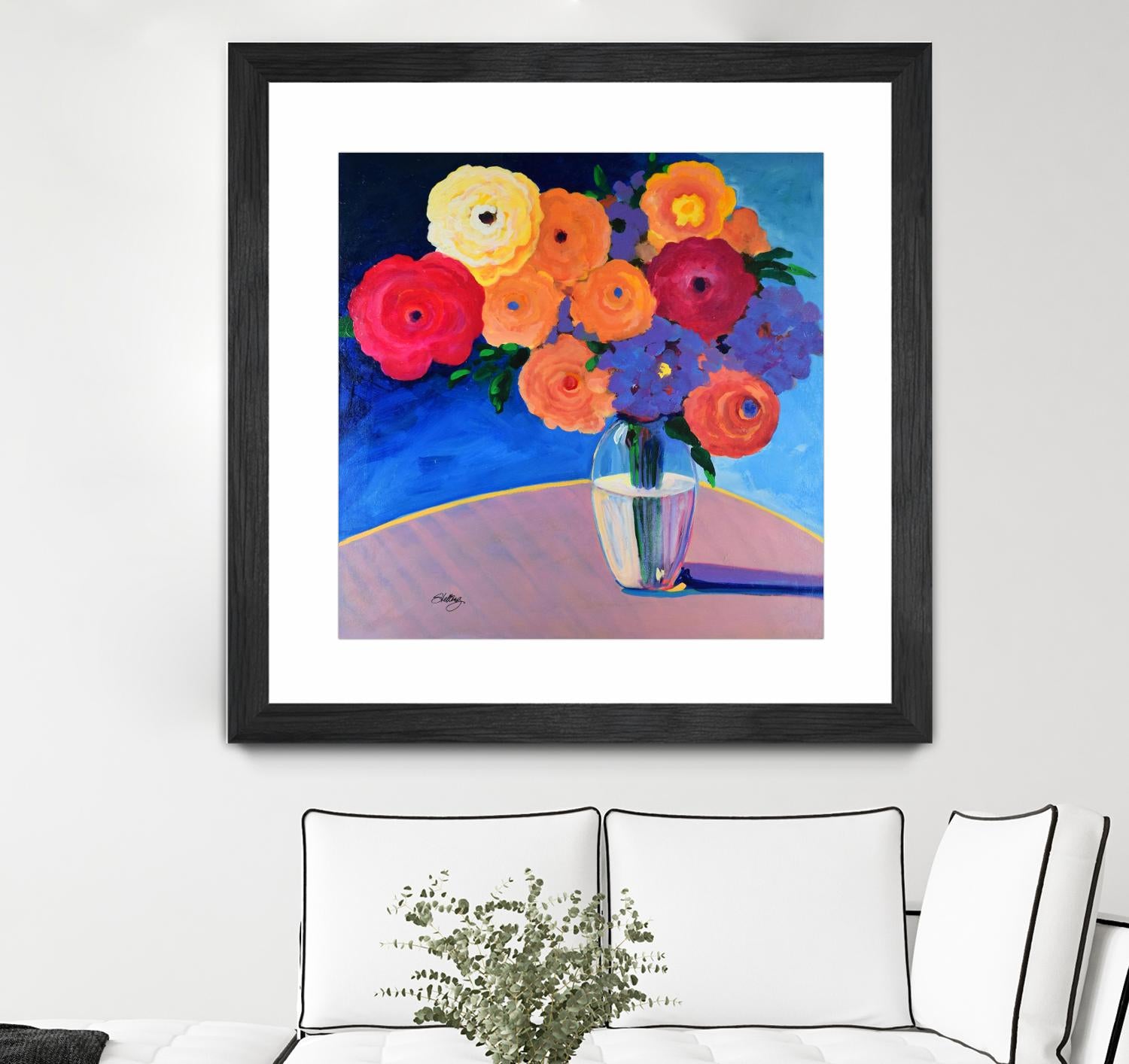 CLEAR AND PRESENT by LINDA STELLING on GIANT ART - orange floral floral