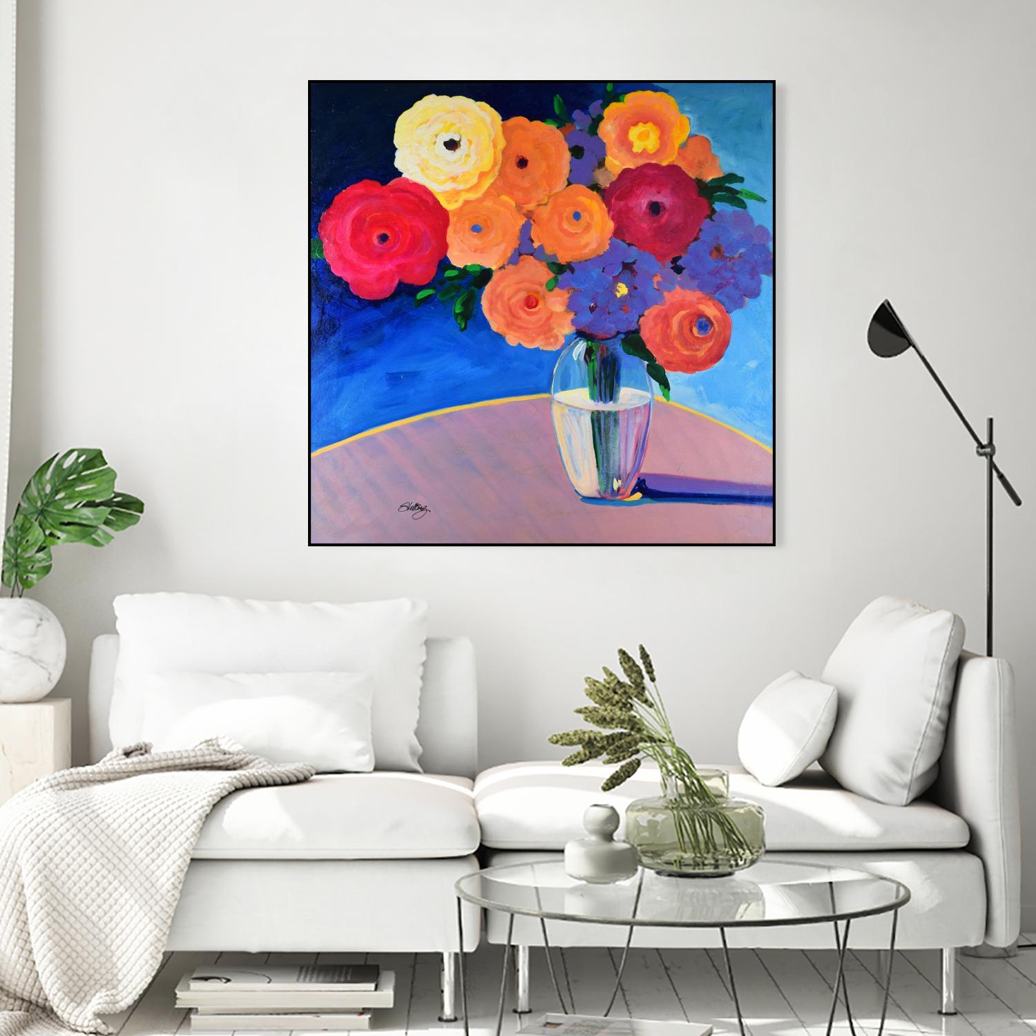 CLEAR AND PRESENT by LINDA STELLING on GIANT ART - orange floral floral
