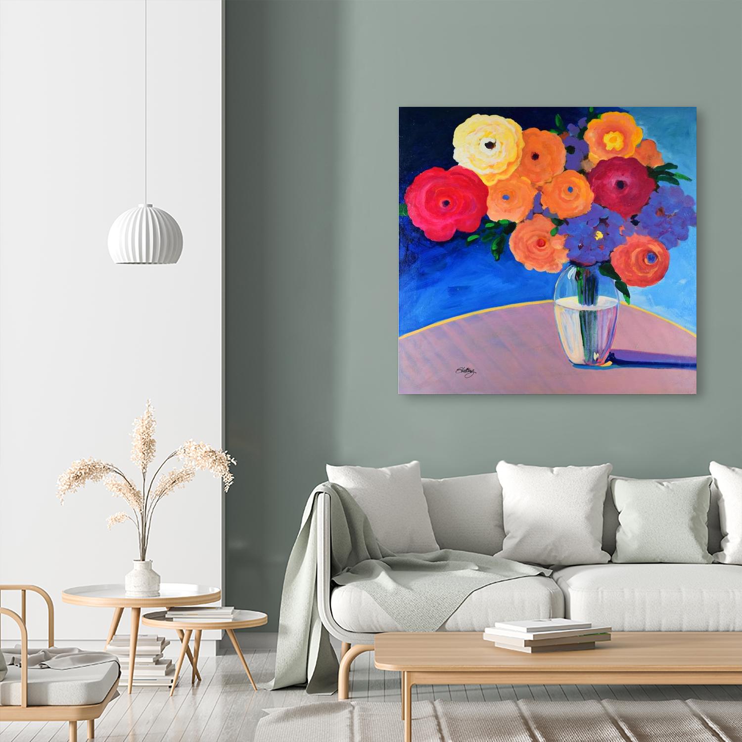 CLEAR AND PRESENT by LINDA STELLING on GIANT ART - orange floral floral