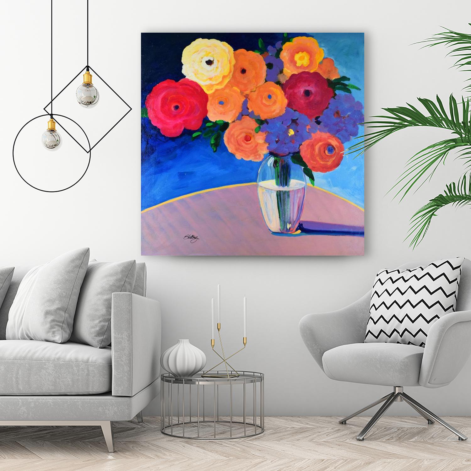 CLEAR AND PRESENT by LINDA STELLING on GIANT ART - orange floral floral