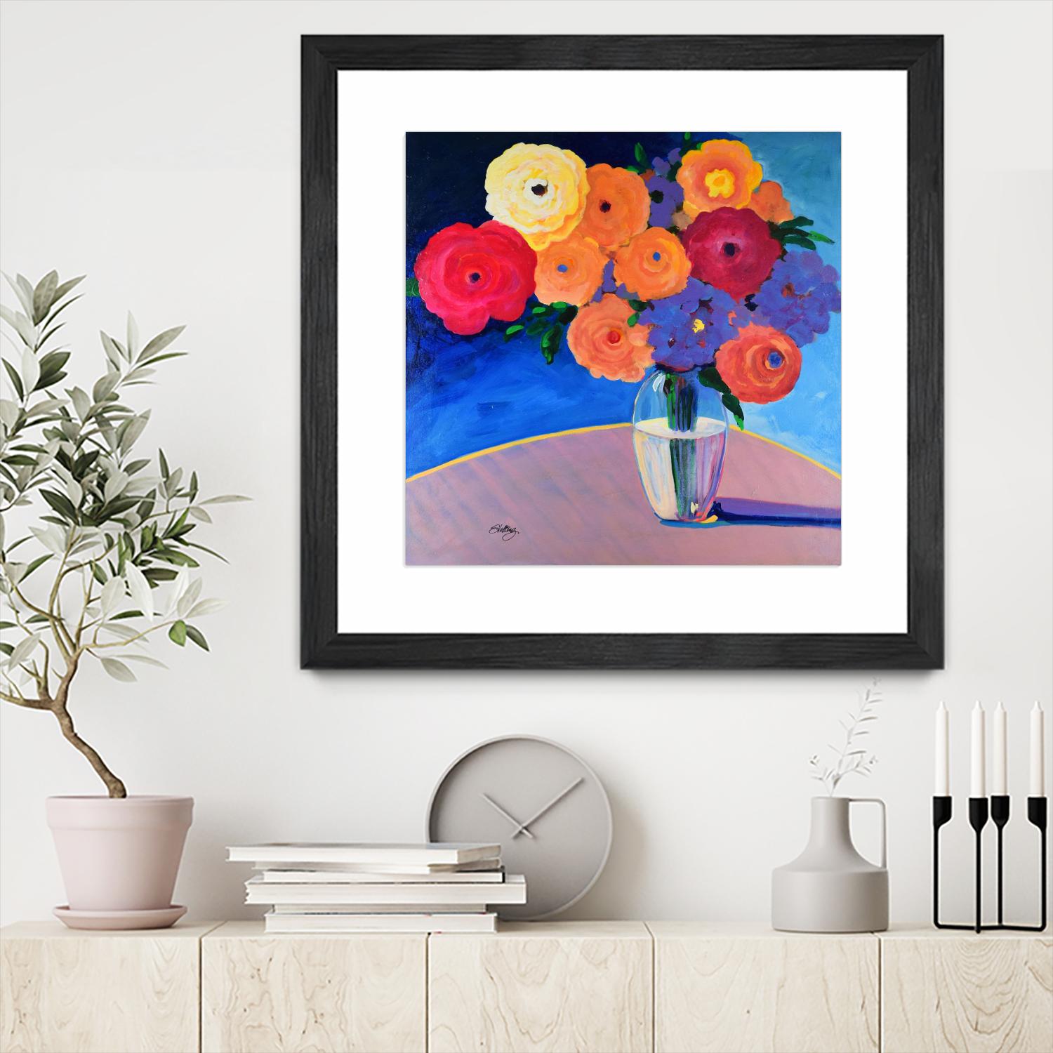 CLEAR AND PRESENT by LINDA STELLING on GIANT ART - orange floral floral