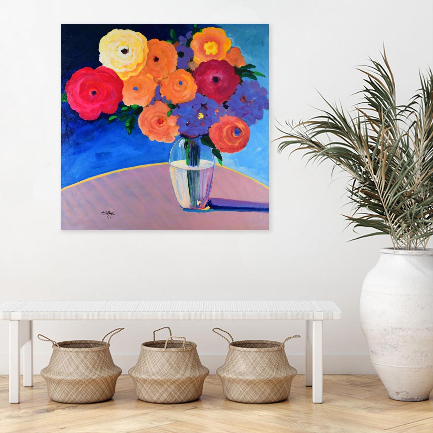 CLEAR AND PRESENT by LINDA STELLING on GIANT ART - orange floral floral