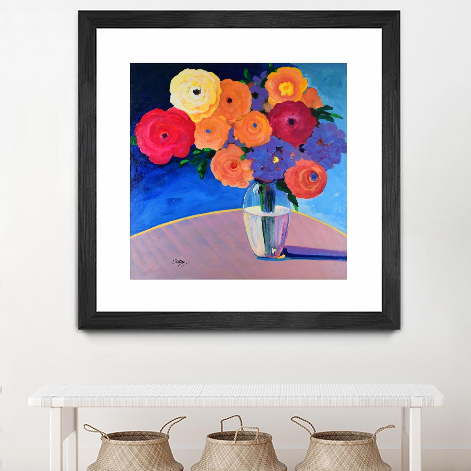 CLEAR AND PRESENT by LINDA STELLING on GIANT ART - orange floral floral