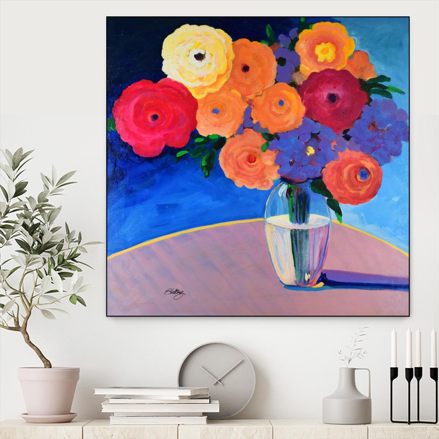 CLEAR AND PRESENT by LINDA STELLING on GIANT ART - orange floral floral