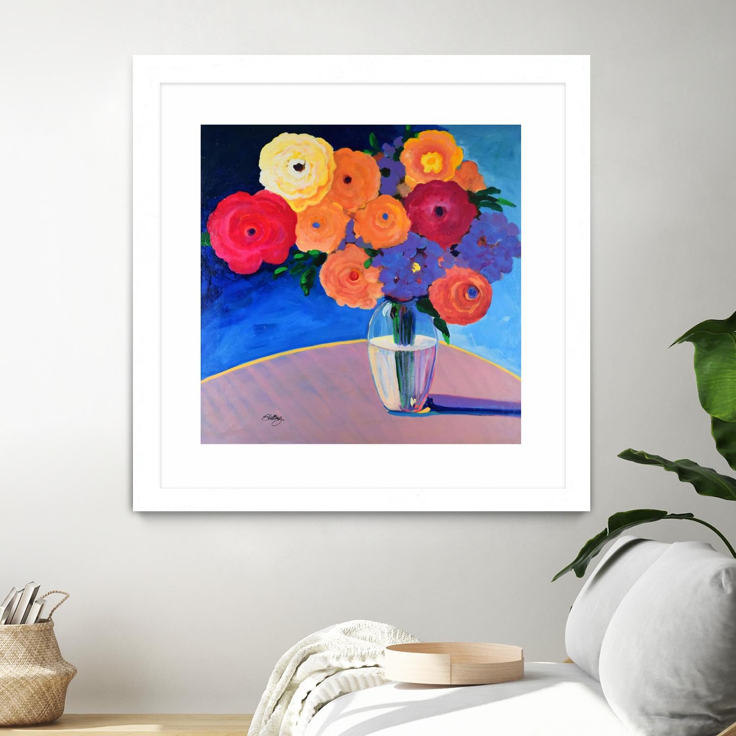 CLEAR AND PRESENT by LINDA STELLING on GIANT ART - orange floral floral