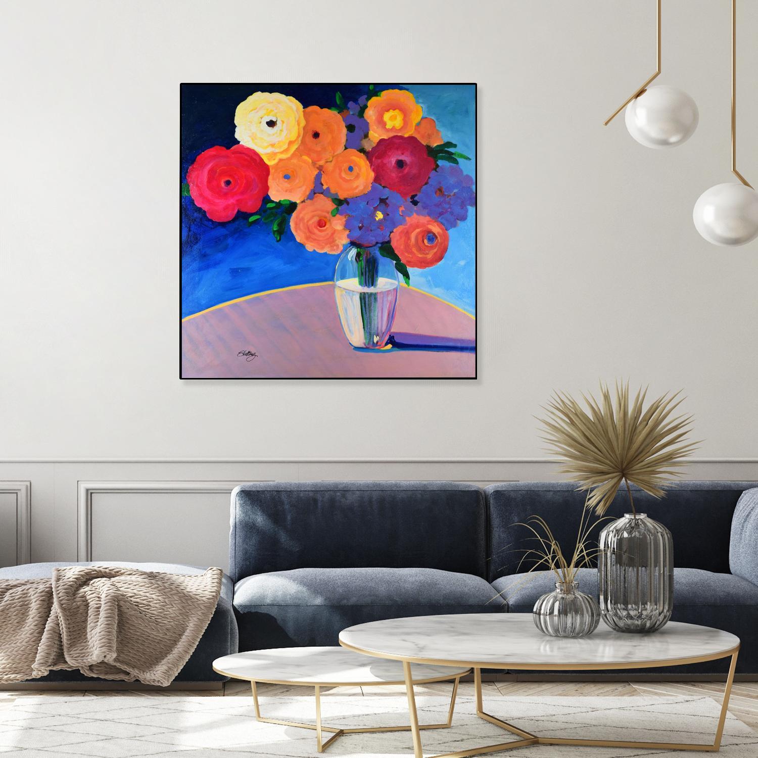 CLEAR AND PRESENT by LINDA STELLING on GIANT ART - orange floral floral