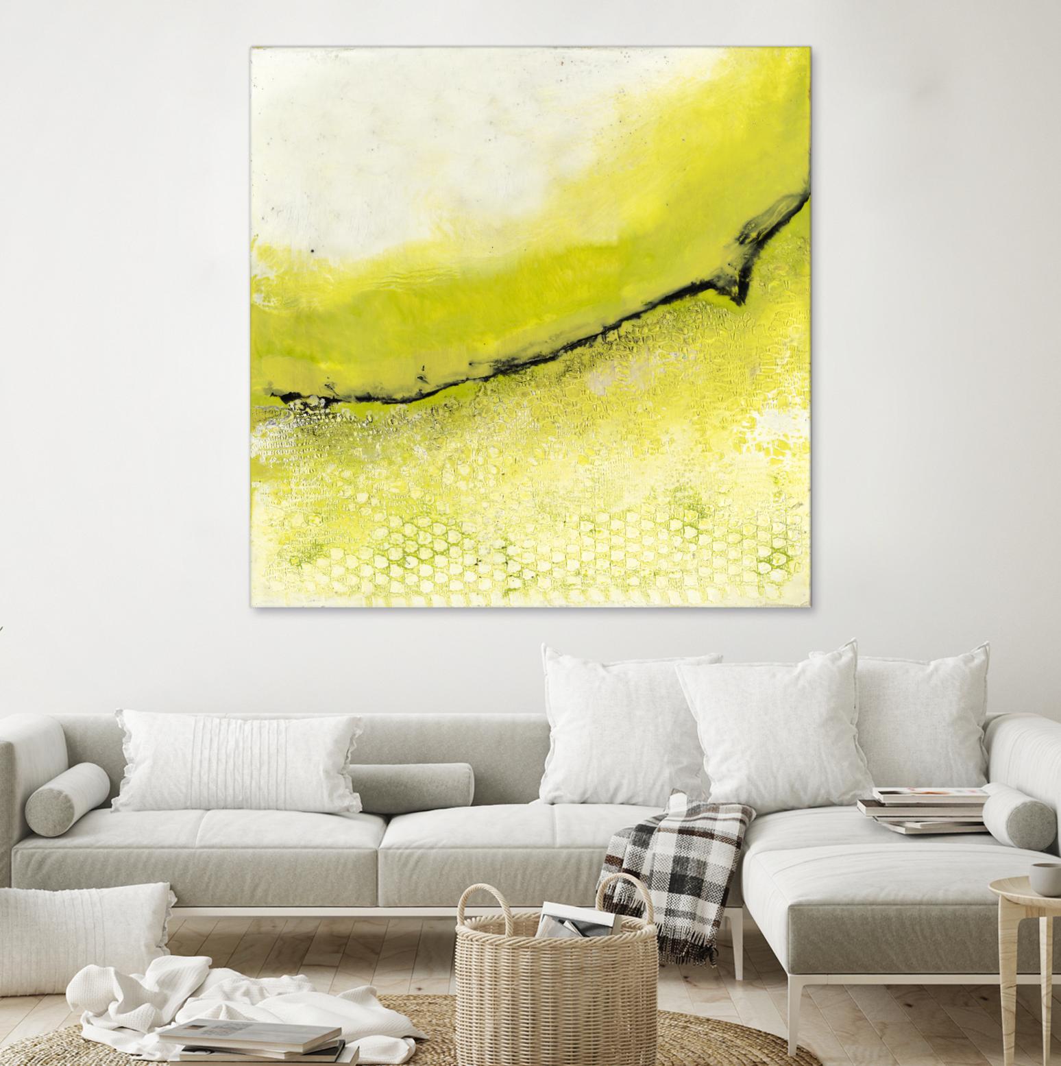 Lime Poppy by Laura Van Horne on GIANT ART - black abstract
