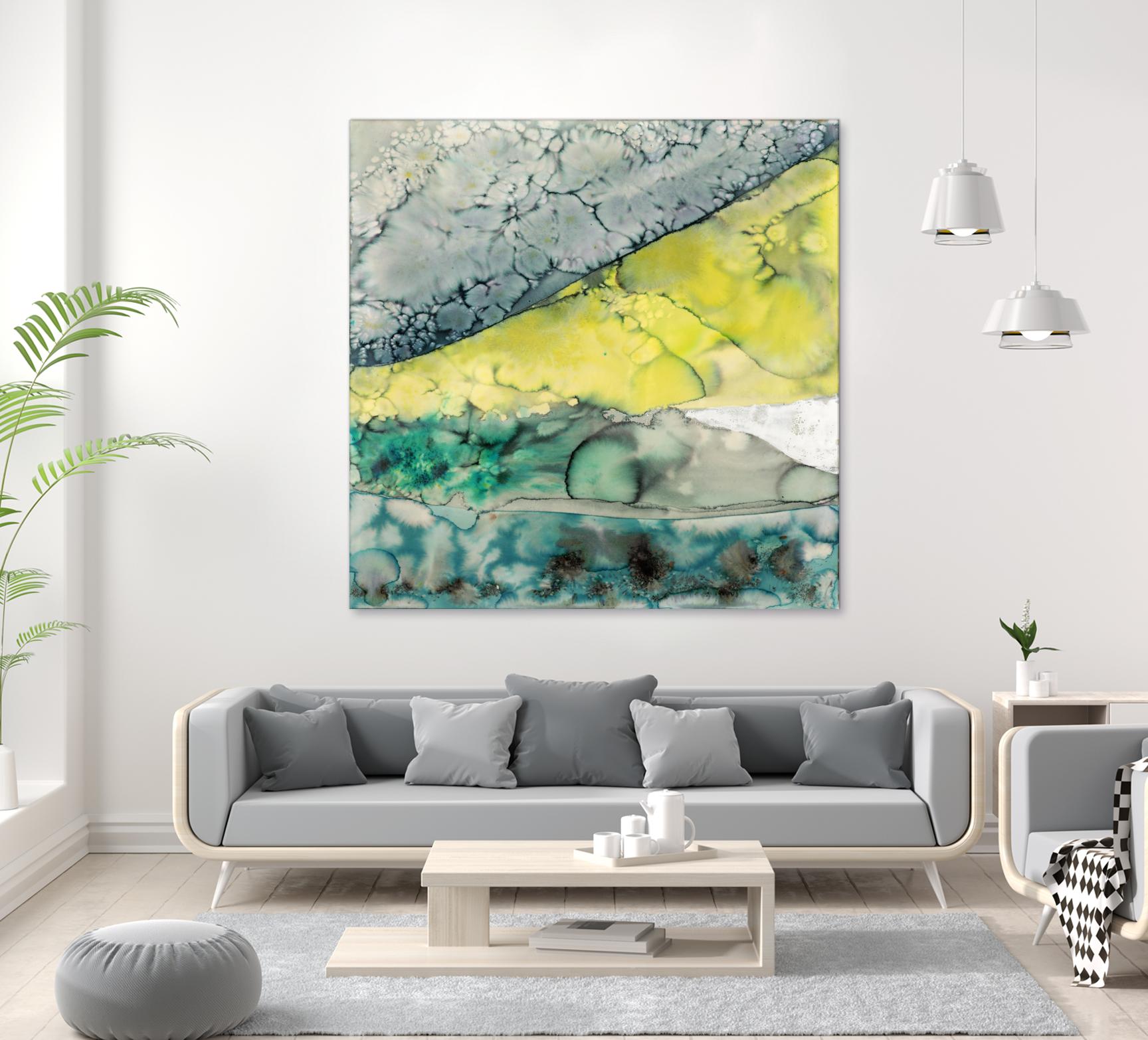 Water Hills by Laura VanHorne on GIANT ART - turquoise abstract