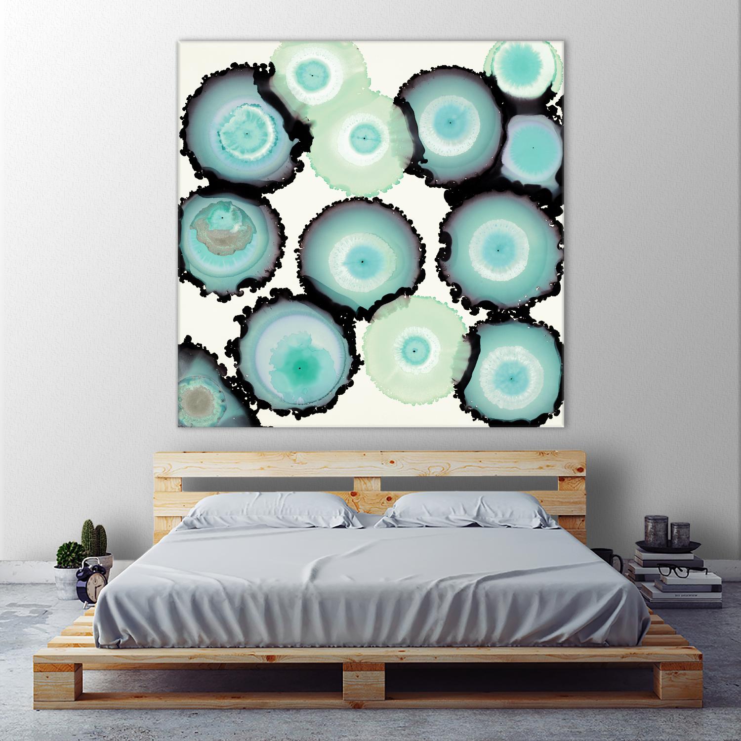 Light Blue Geode by Laura Van Horne on GIANT ART - beige abstract