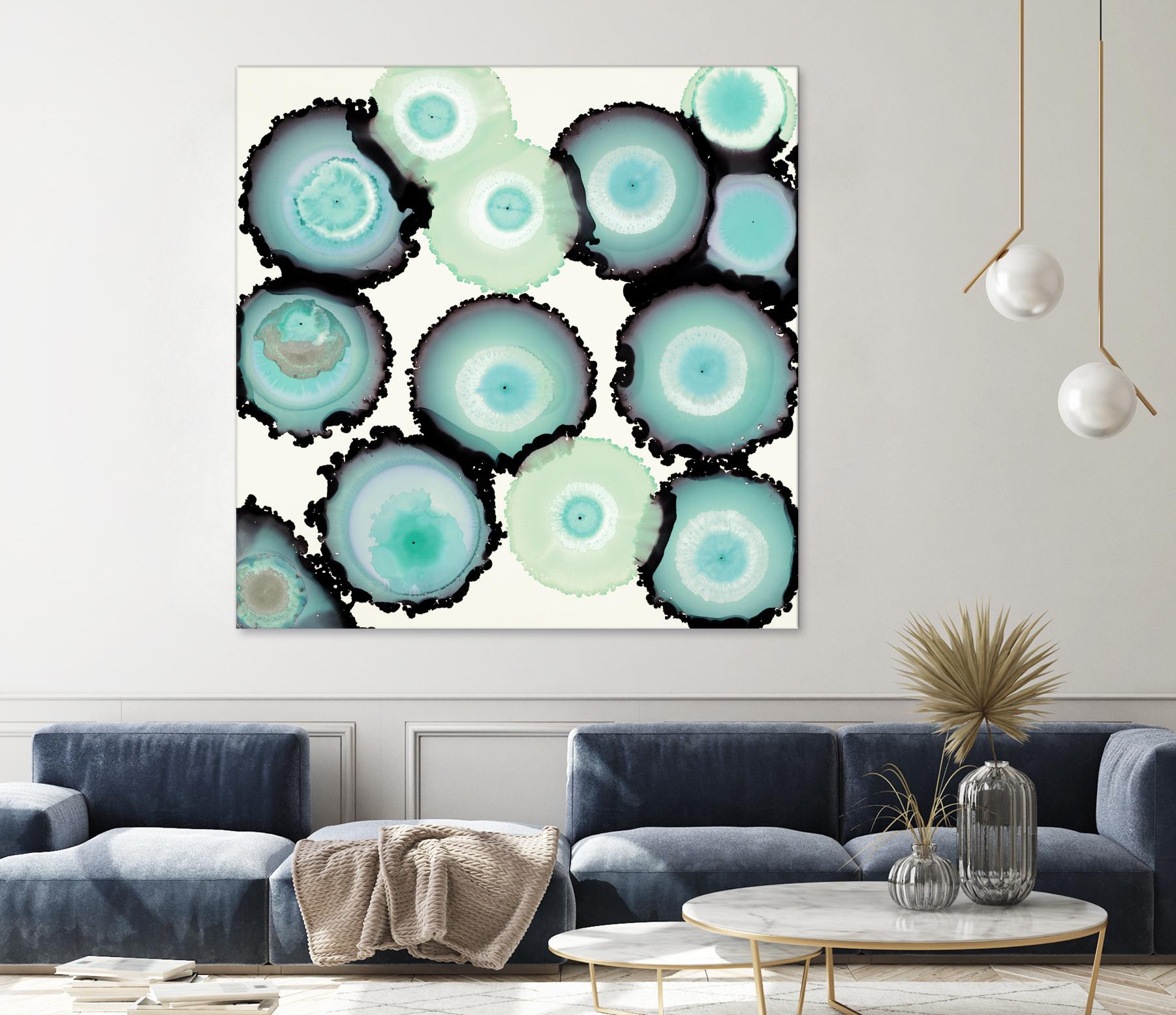 Light Blue Geode by Laura Van Horne on GIANT ART - beige abstract