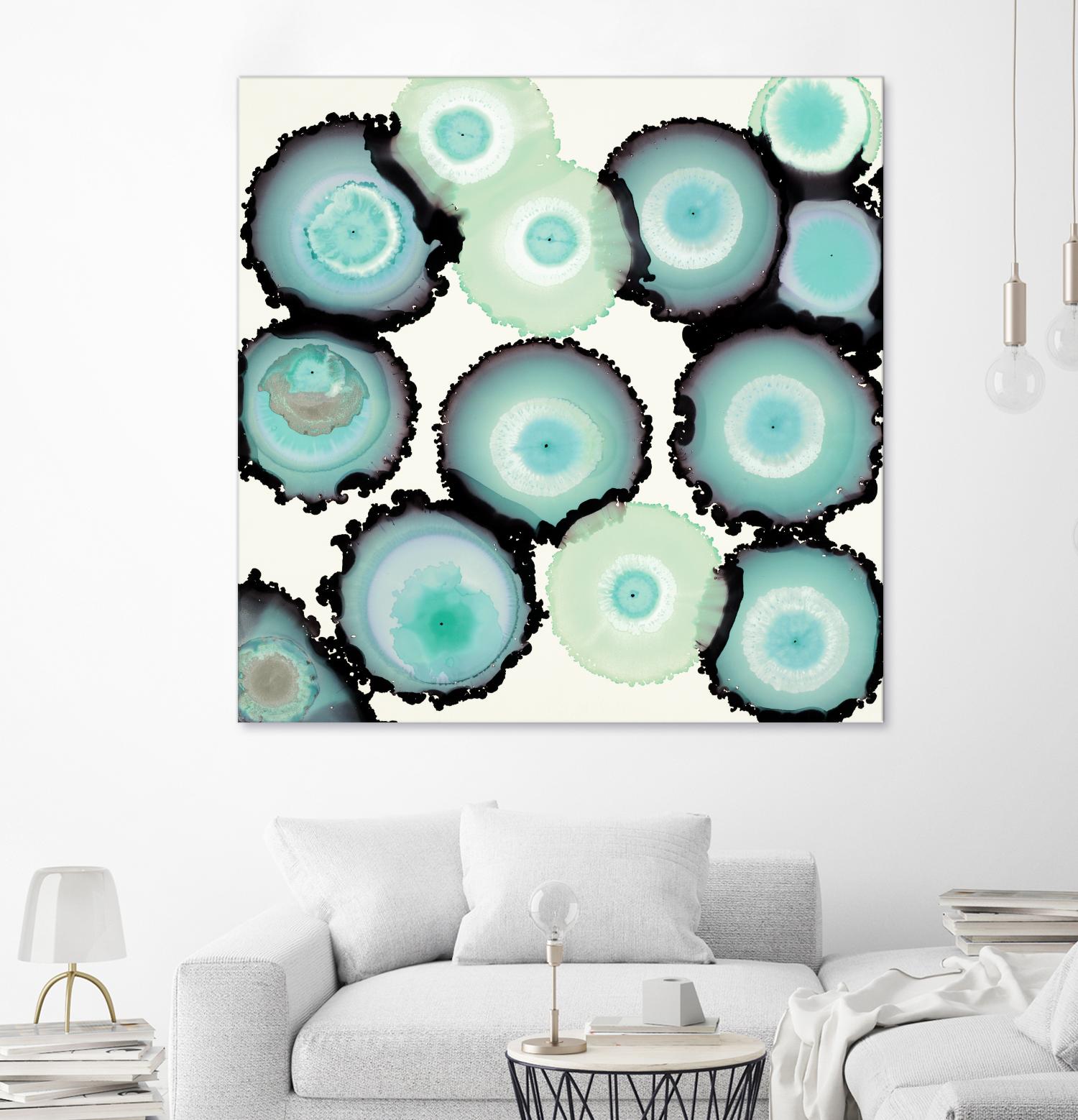 Light Blue Geode by Laura Van Horne on GIANT ART - beige abstract