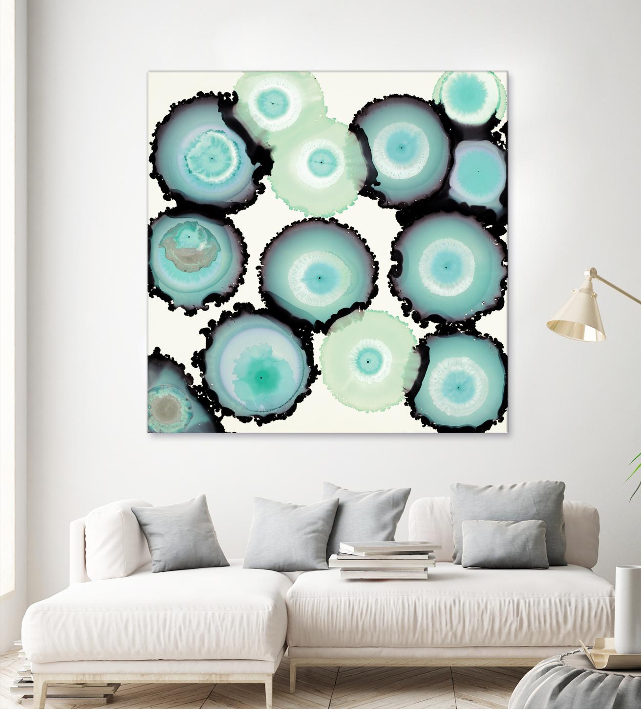Light Blue Geode by Laura Van Horne on GIANT ART - beige abstract