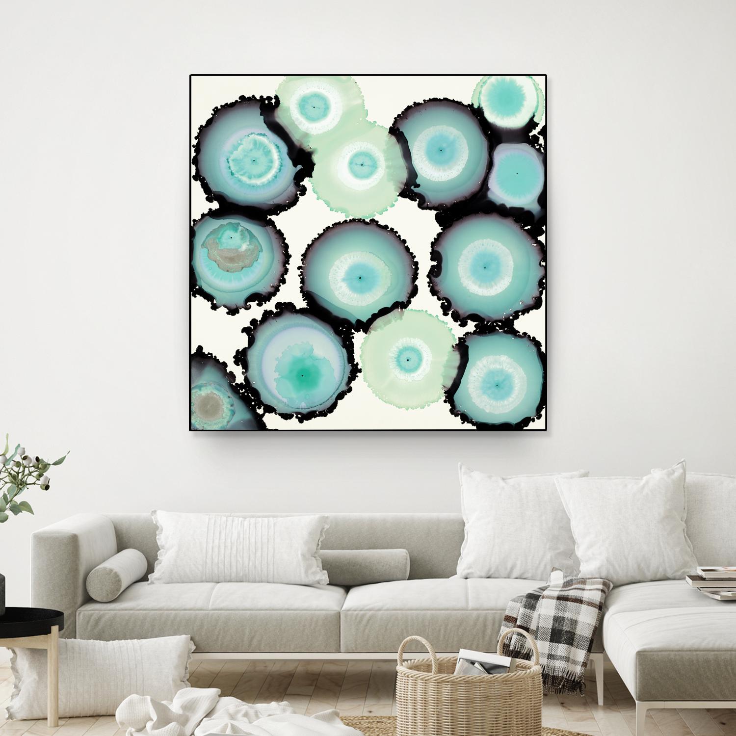 Light Blue Geode by Laura Van Horne on GIANT ART - beige abstract