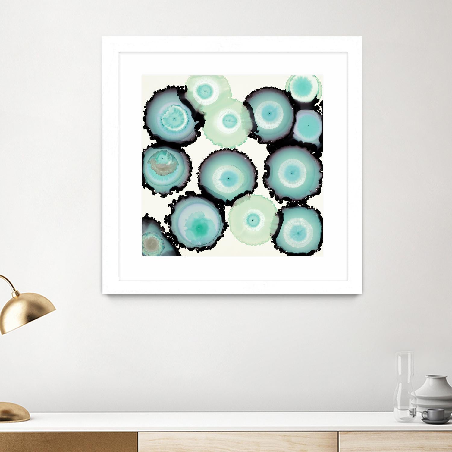 Light Blue Geode by Laura Van Horne on GIANT ART - beige abstract