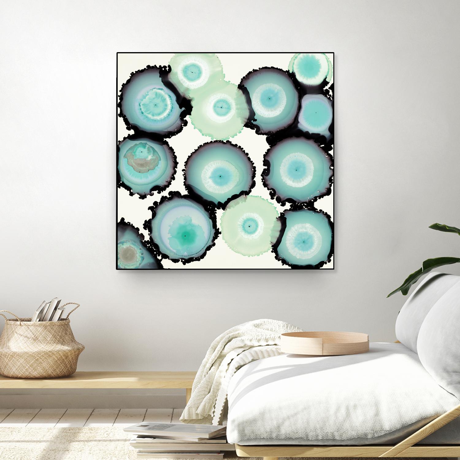 Light Blue Geode by Laura Van Horne on GIANT ART - beige abstract