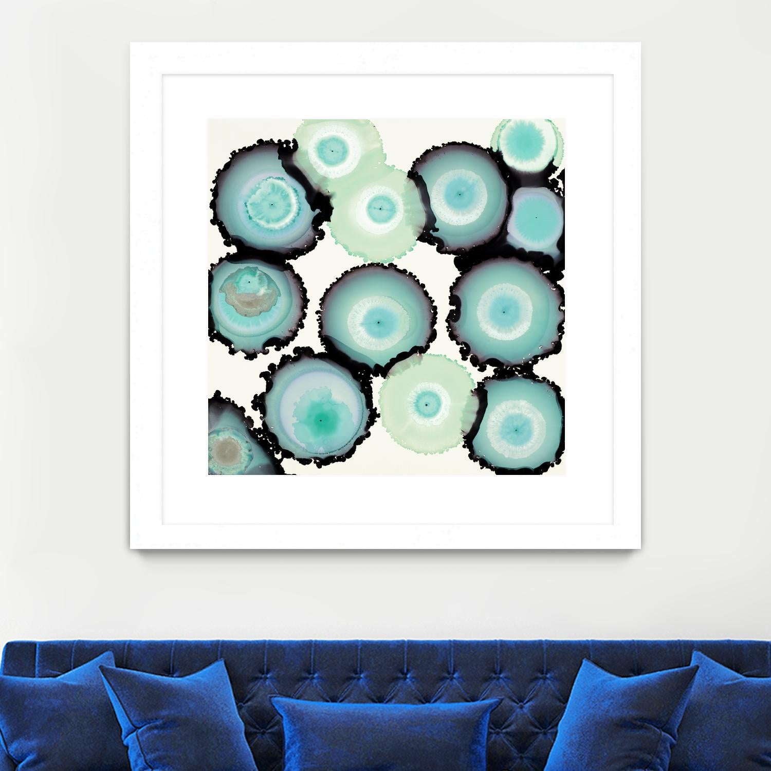 Light Blue Geode by Laura Van Horne on GIANT ART - beige abstract