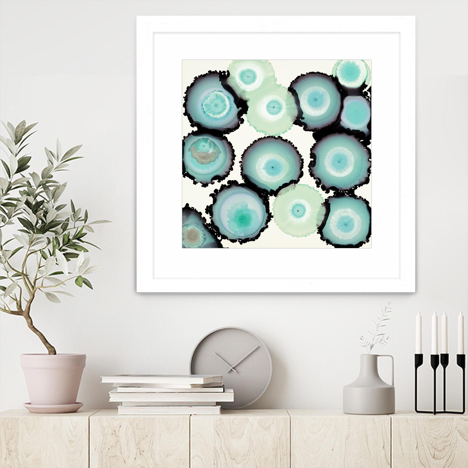 Light Blue Geode by Laura Van Horne on GIANT ART - beige abstract
