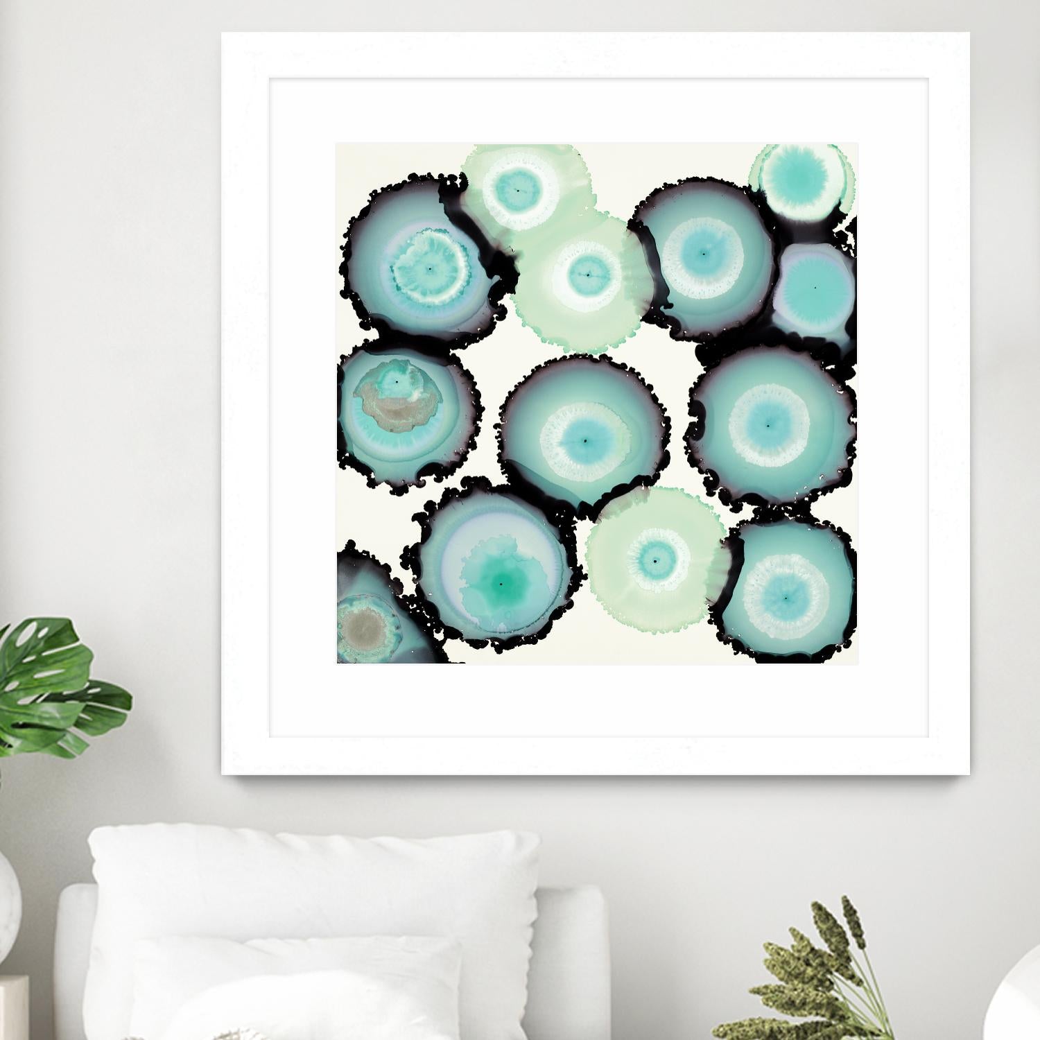 Light Blue Geode by Laura Van Horne on GIANT ART - beige abstract