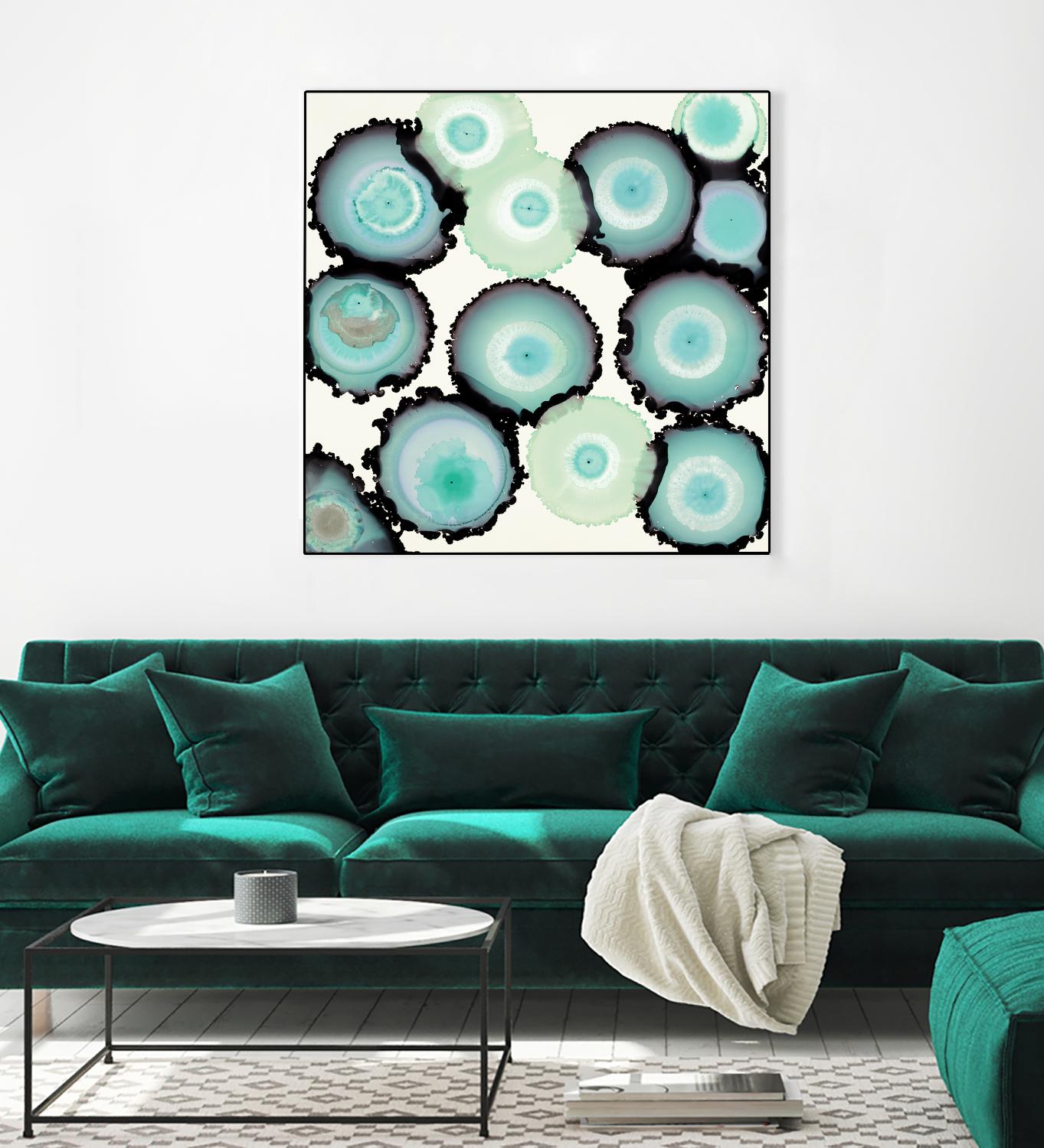 Light Blue Geode by Laura Van Horne on GIANT ART - beige abstract