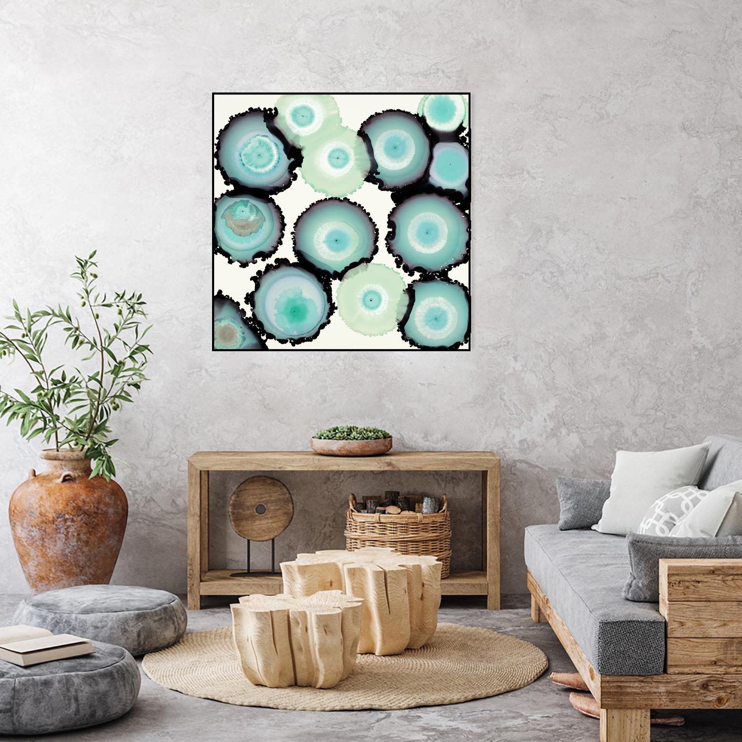 Light Blue Geode by Laura Van Horne on GIANT ART - beige abstract