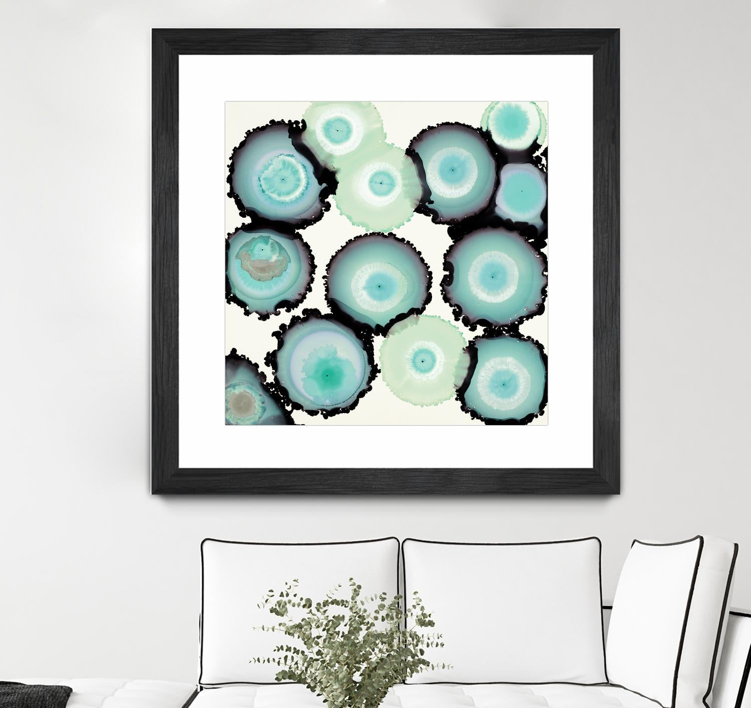 Light Blue Geode by Laura Van Horne on GIANT ART - beige abstract