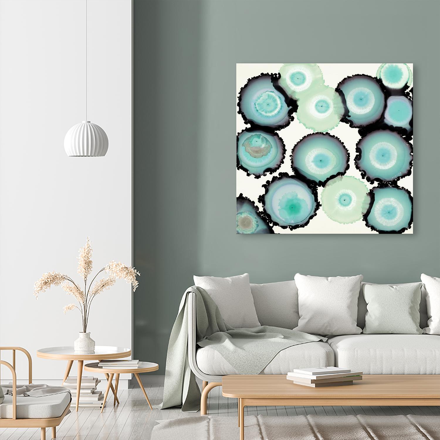 Light Blue Geode by Laura Van Horne on GIANT ART - beige abstract