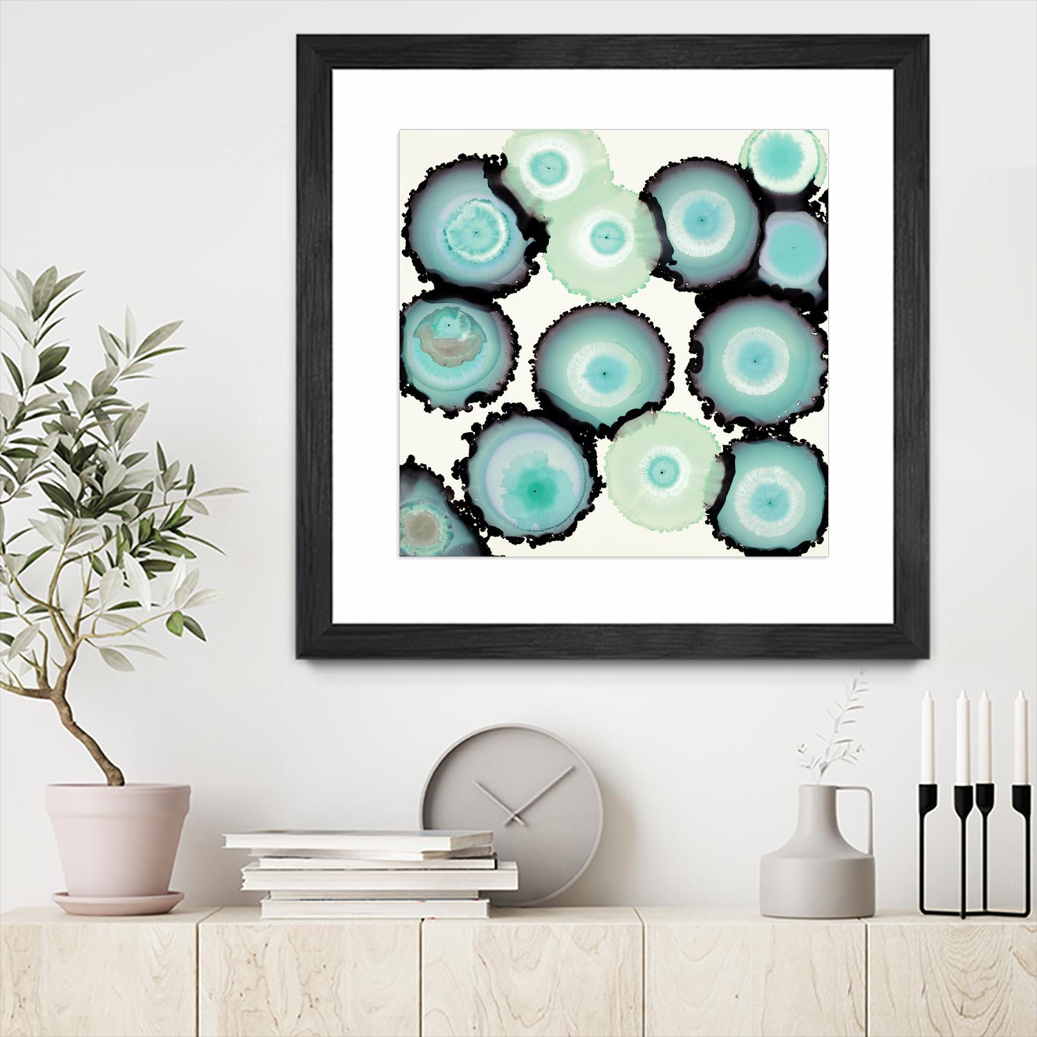 Light Blue Geode by Laura Van Horne on GIANT ART - beige abstract