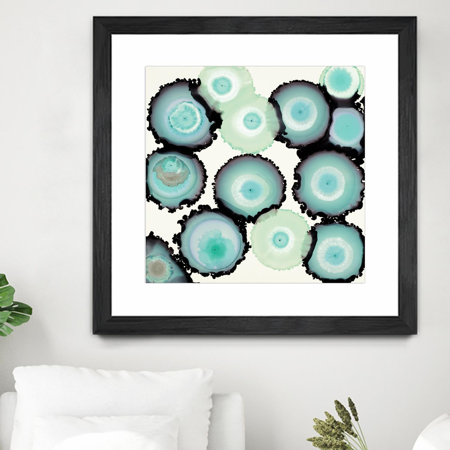 Light Blue Geode by Laura Van Horne on GIANT ART - beige abstract