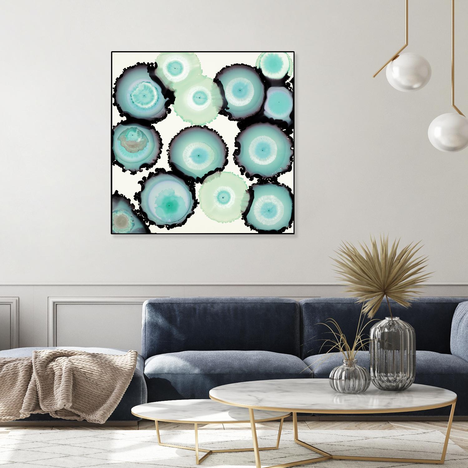 Light Blue Geode by Laura Van Horne on GIANT ART - beige abstract