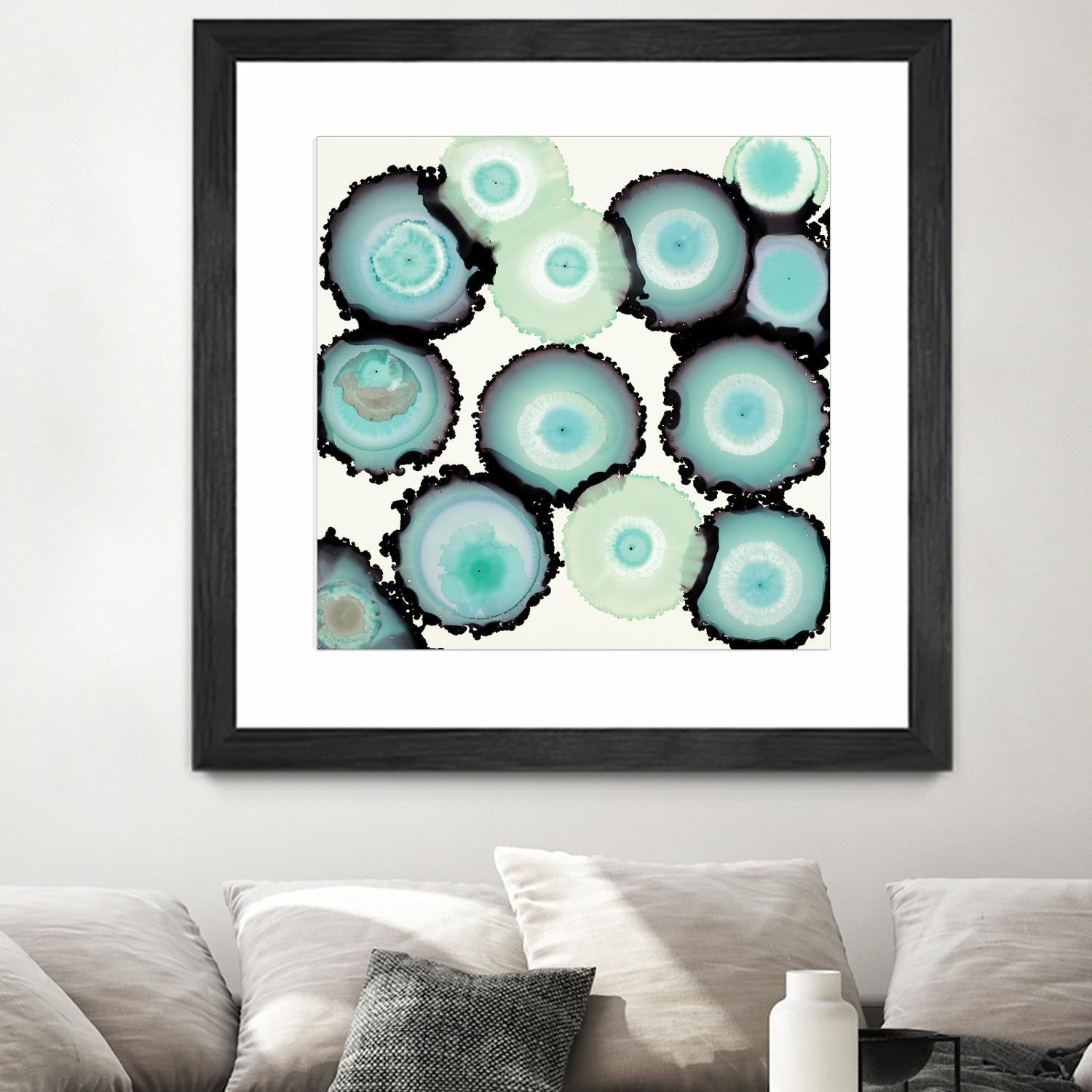 Light Blue Geode by Laura Van Horne on GIANT ART - beige abstract
