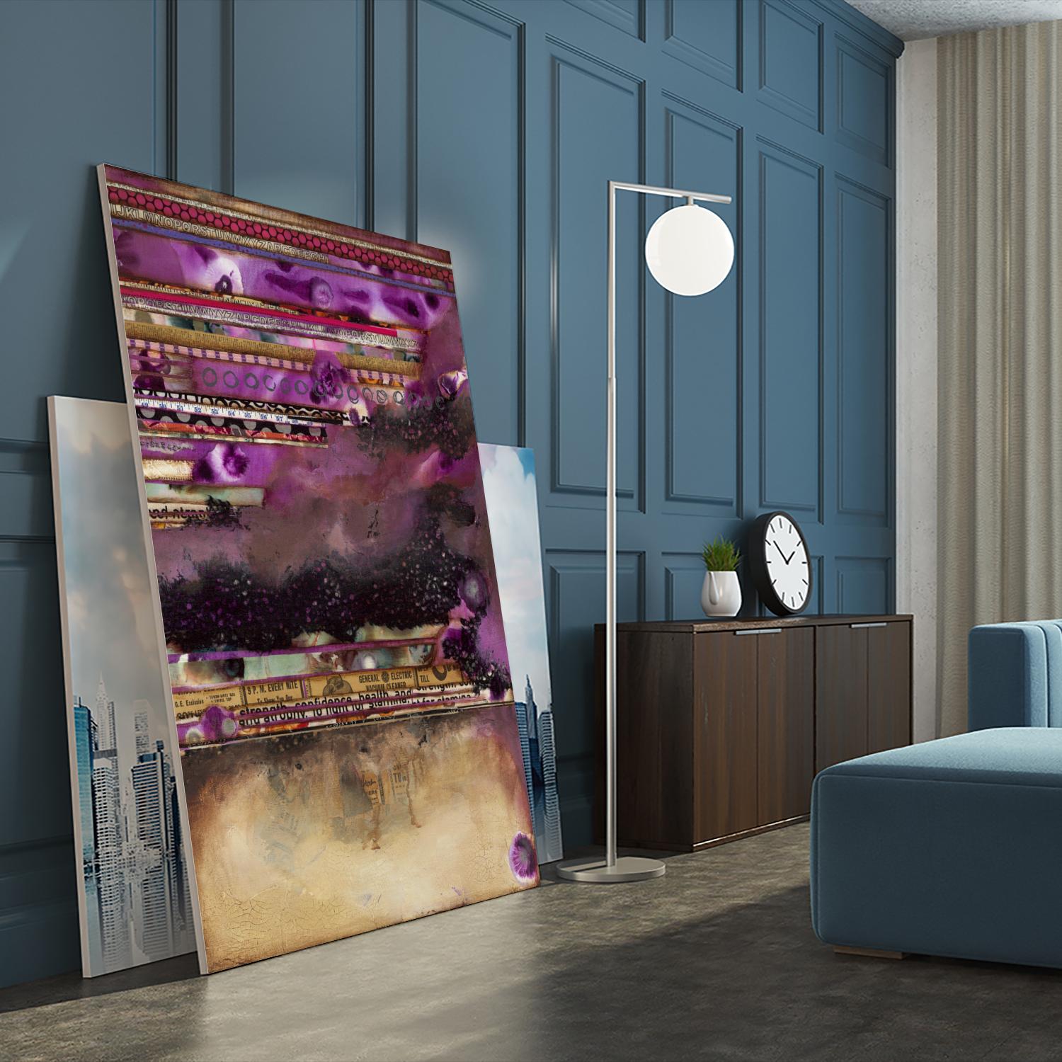 Fuschia on Fire by Laura VanHorne on GIANT ART - beige abstract