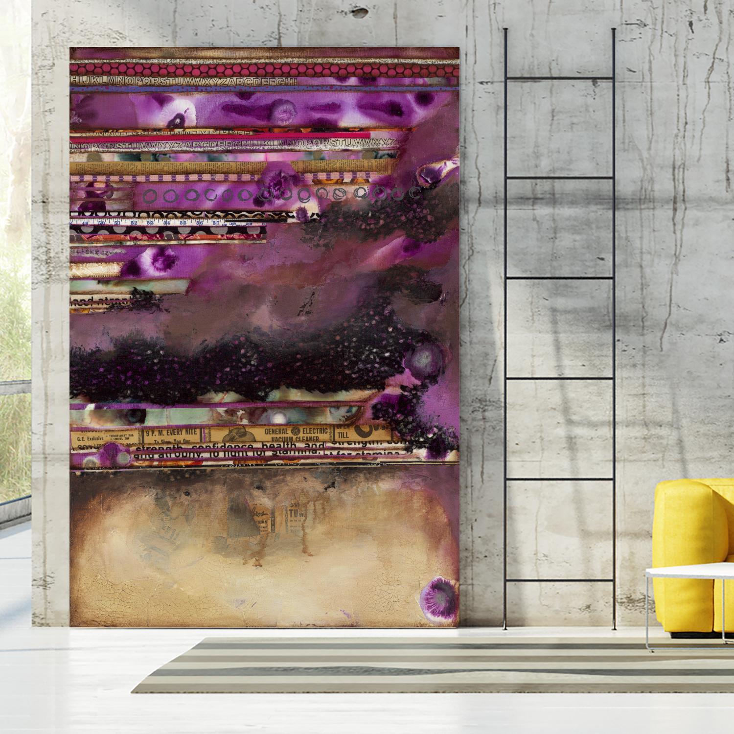 Fuschia on Fire by Laura VanHorne on GIANT ART - beige abstract