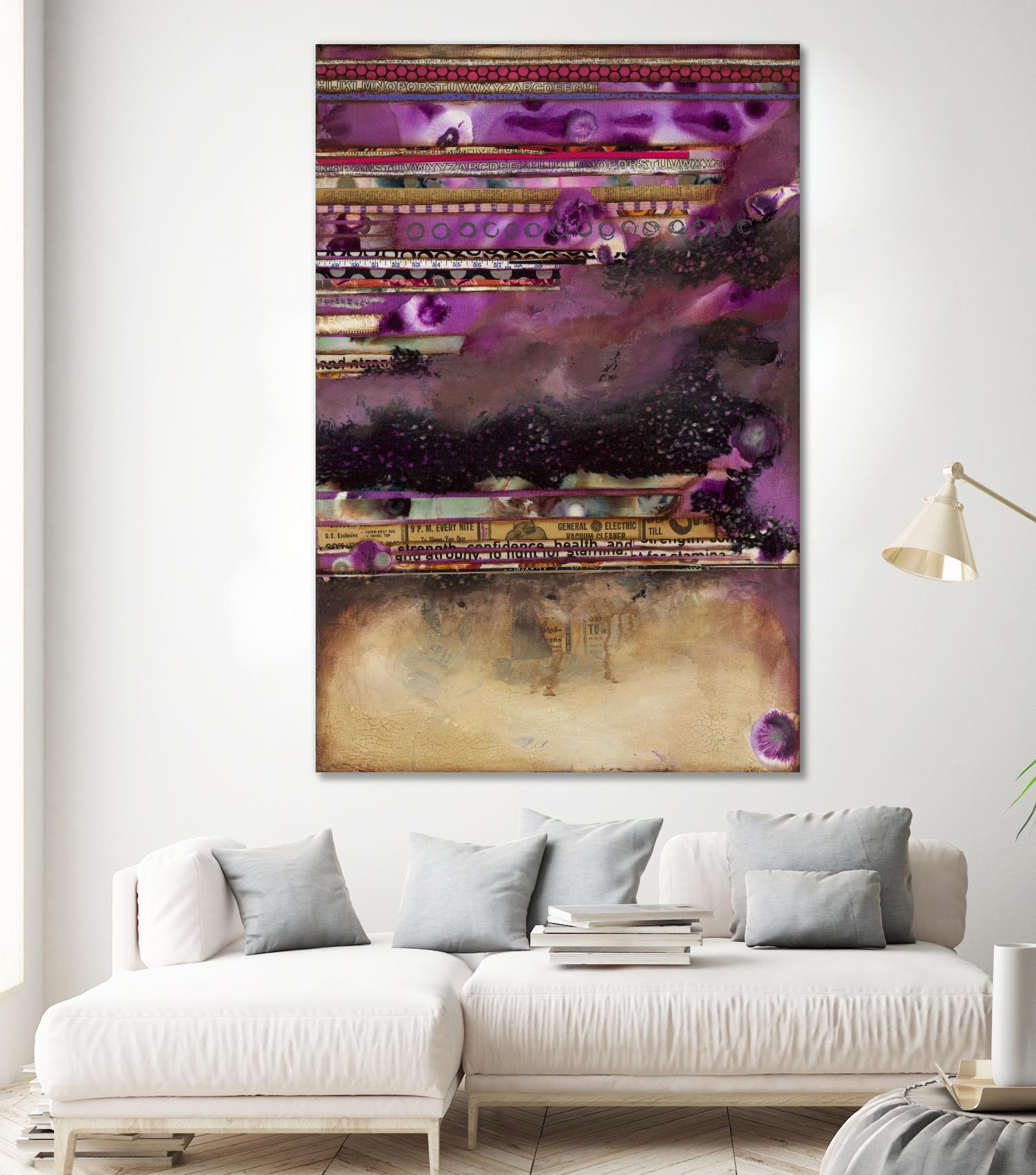 Fuschia on Fire by Laura VanHorne on GIANT ART - beige abstract