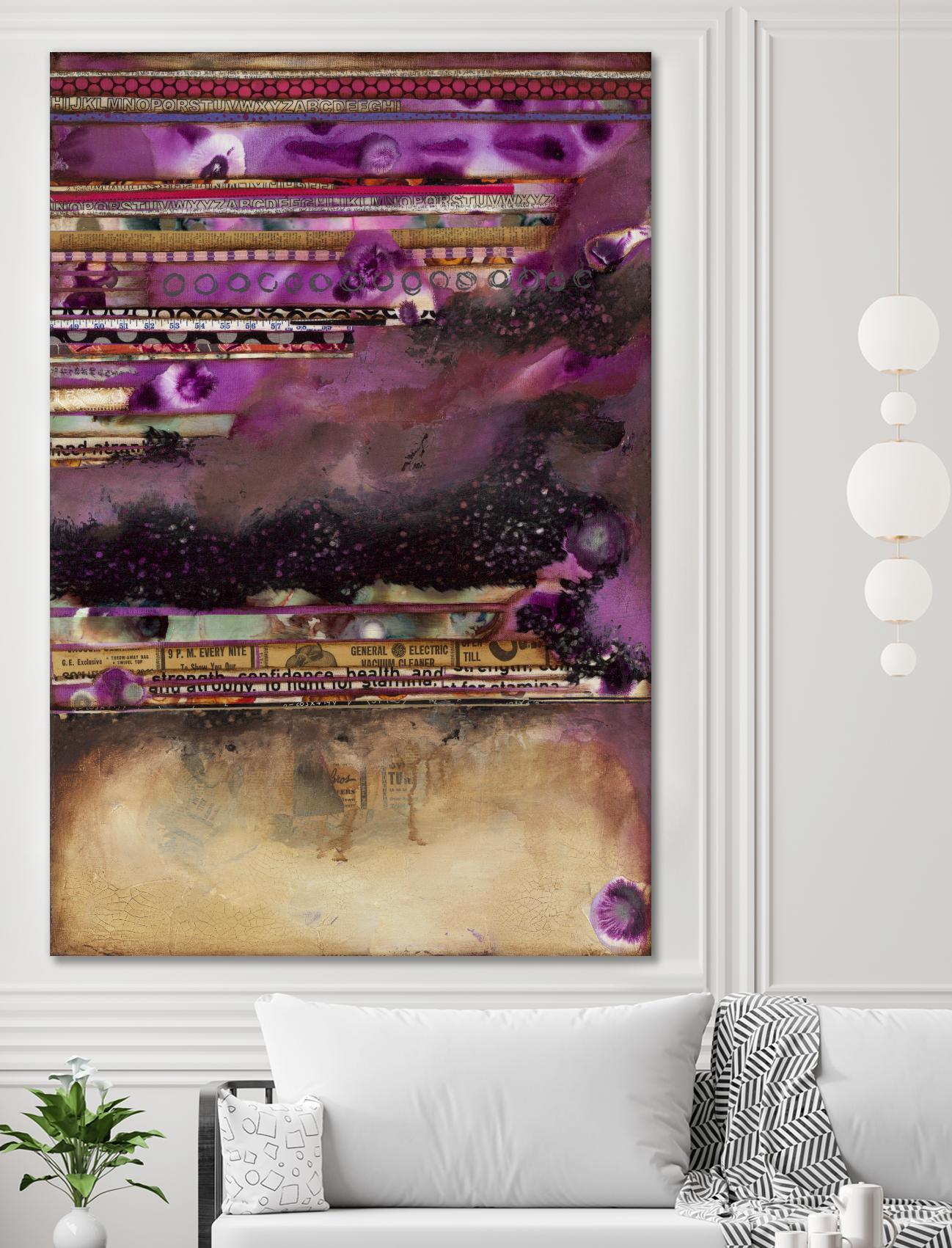 Fuschia on Fire by Laura VanHorne on GIANT ART - beige abstract