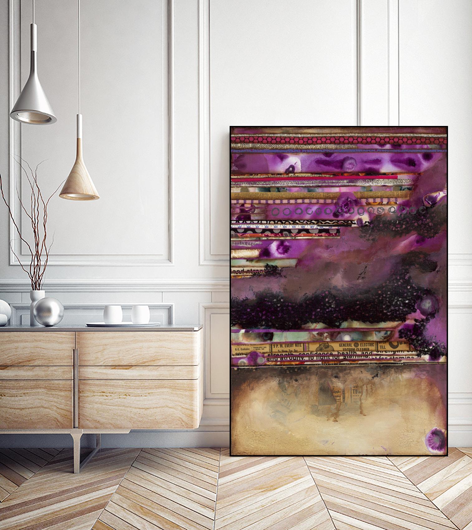 Fuschia on Fire by Laura VanHorne on GIANT ART - beige abstract