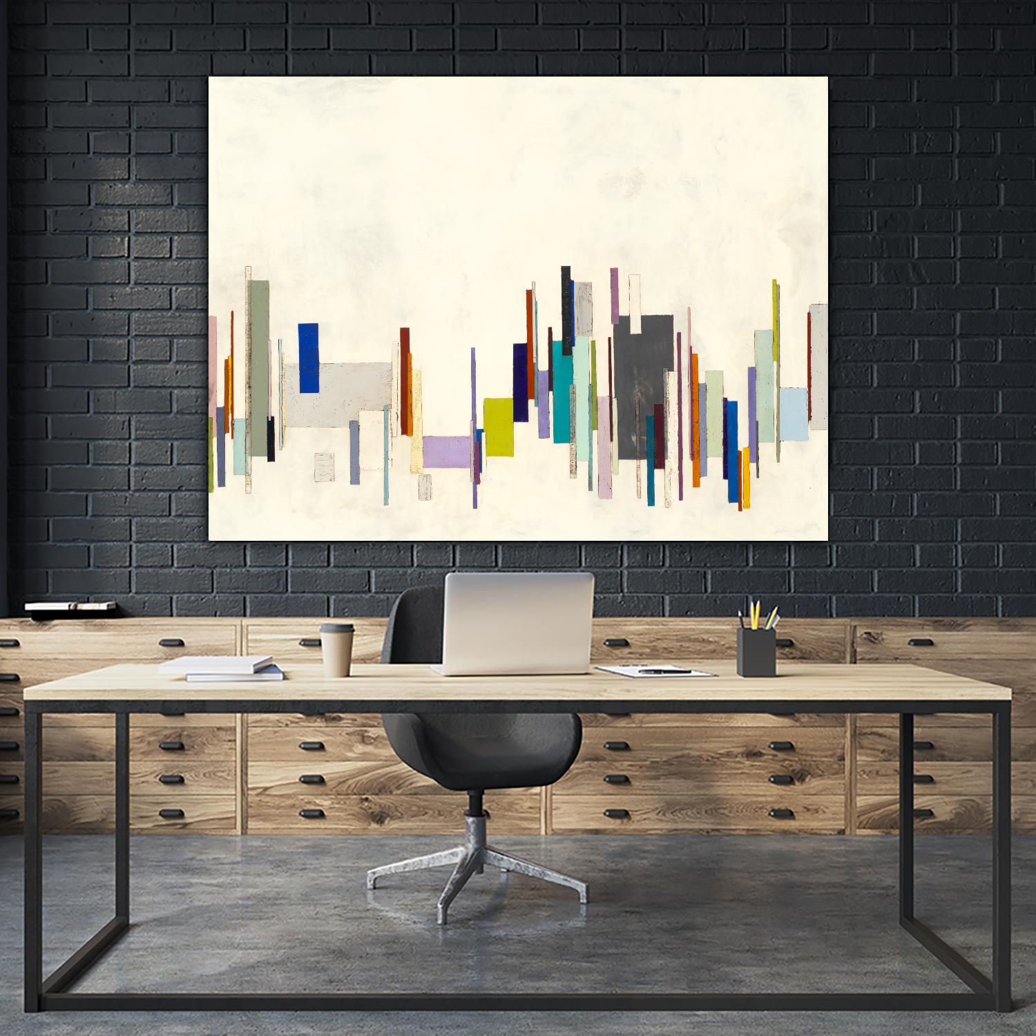 Copenhagen by Laura Van Horne on GIANT ART - whites & creams geometric shapes