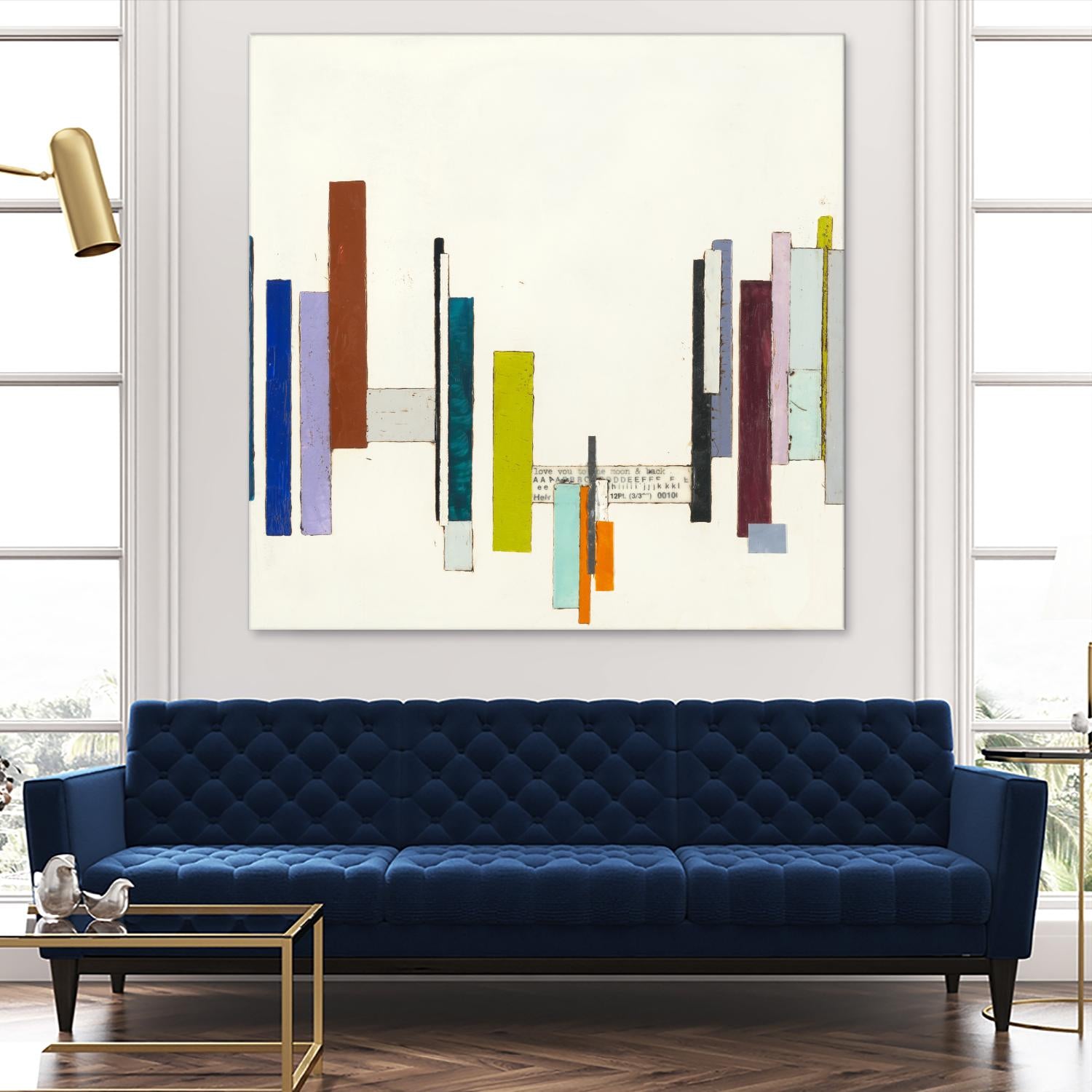 Love You To The Moon by Laura Van Horne on GIANT ART - whites & creams geometric shapes