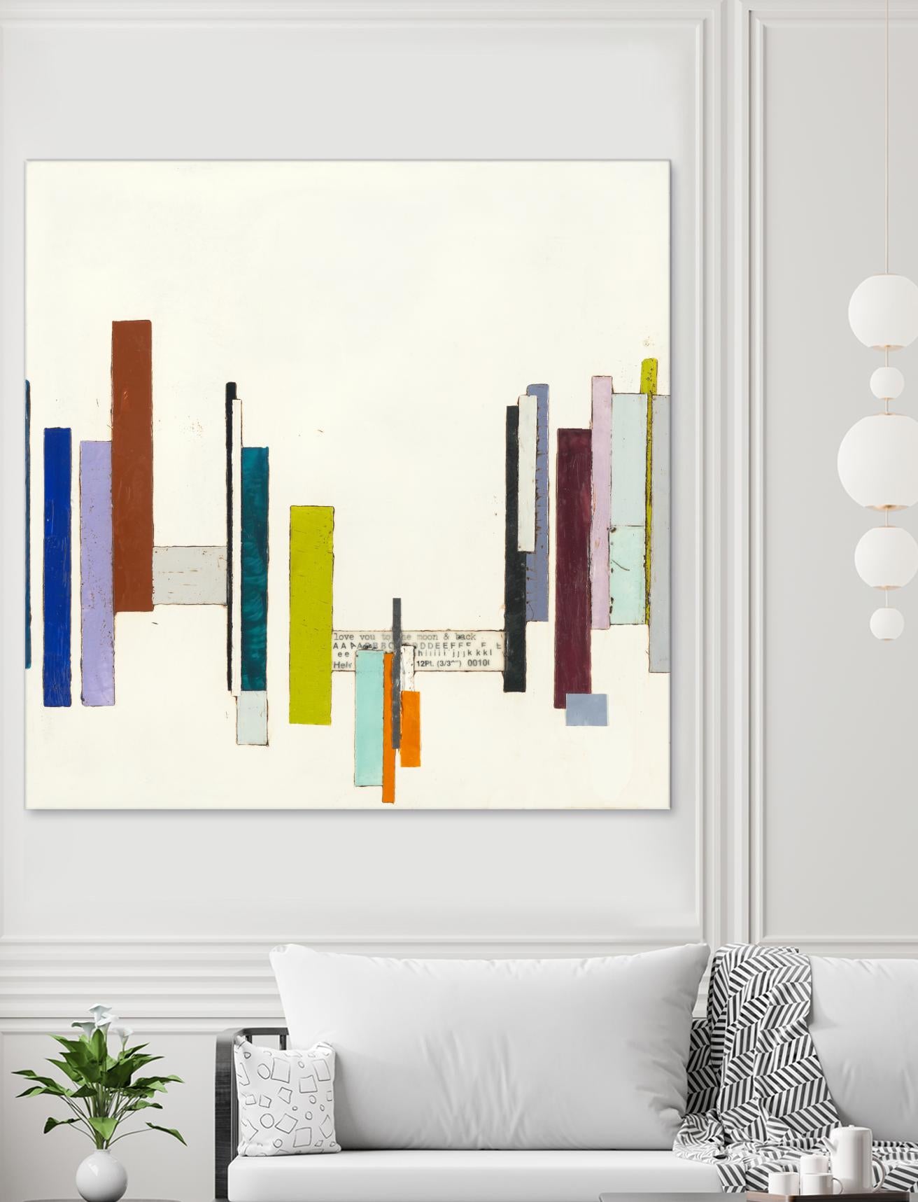 Love You To The Moon by Laura Van Horne on GIANT ART - whites & creams geometric shapes