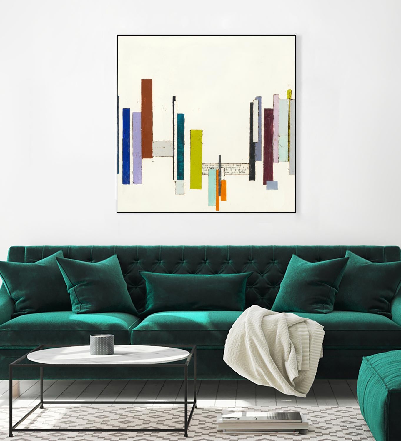 Love You To The Moon by Laura Van Horne on GIANT ART - whites & creams geometric shapes