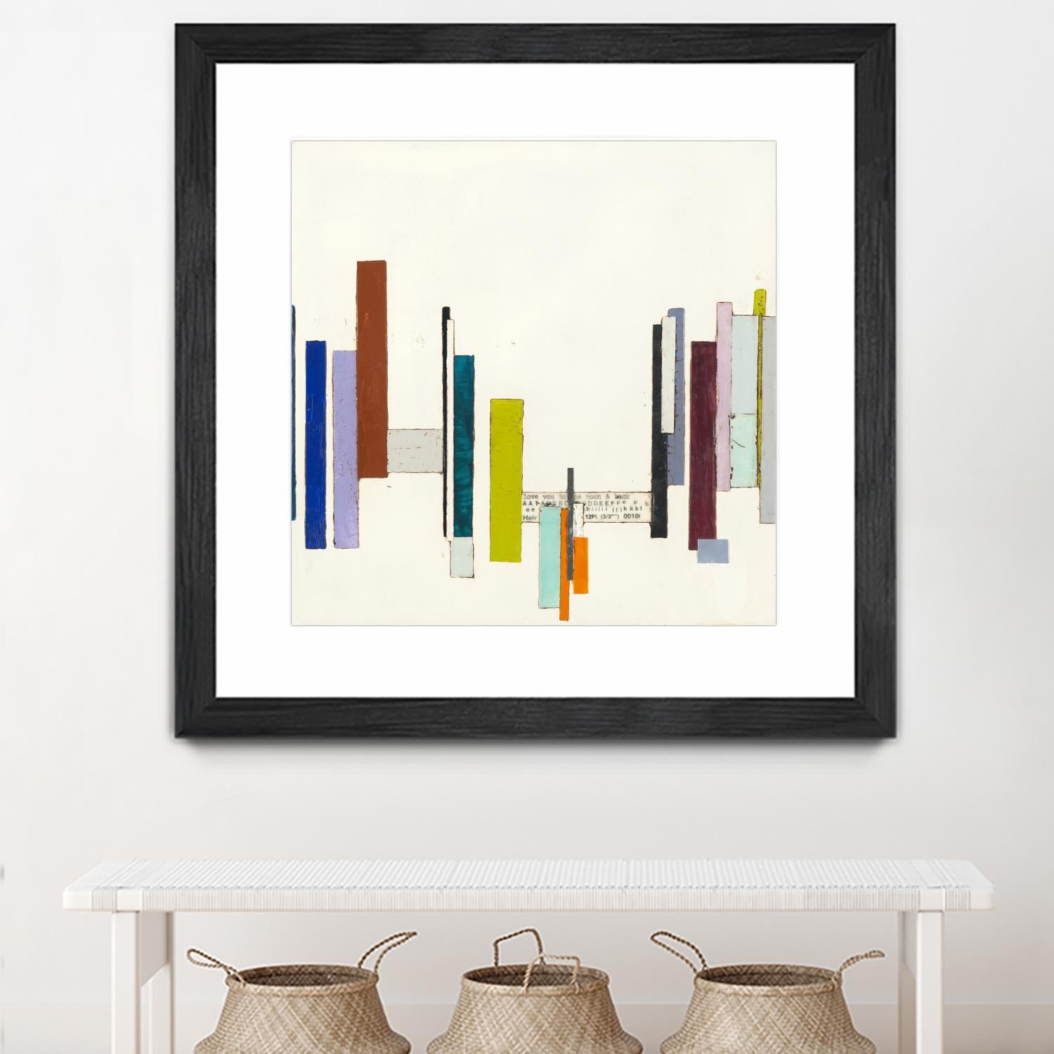 Love You To The Moon by Laura Van Horne on GIANT ART - whites & creams geometric shapes