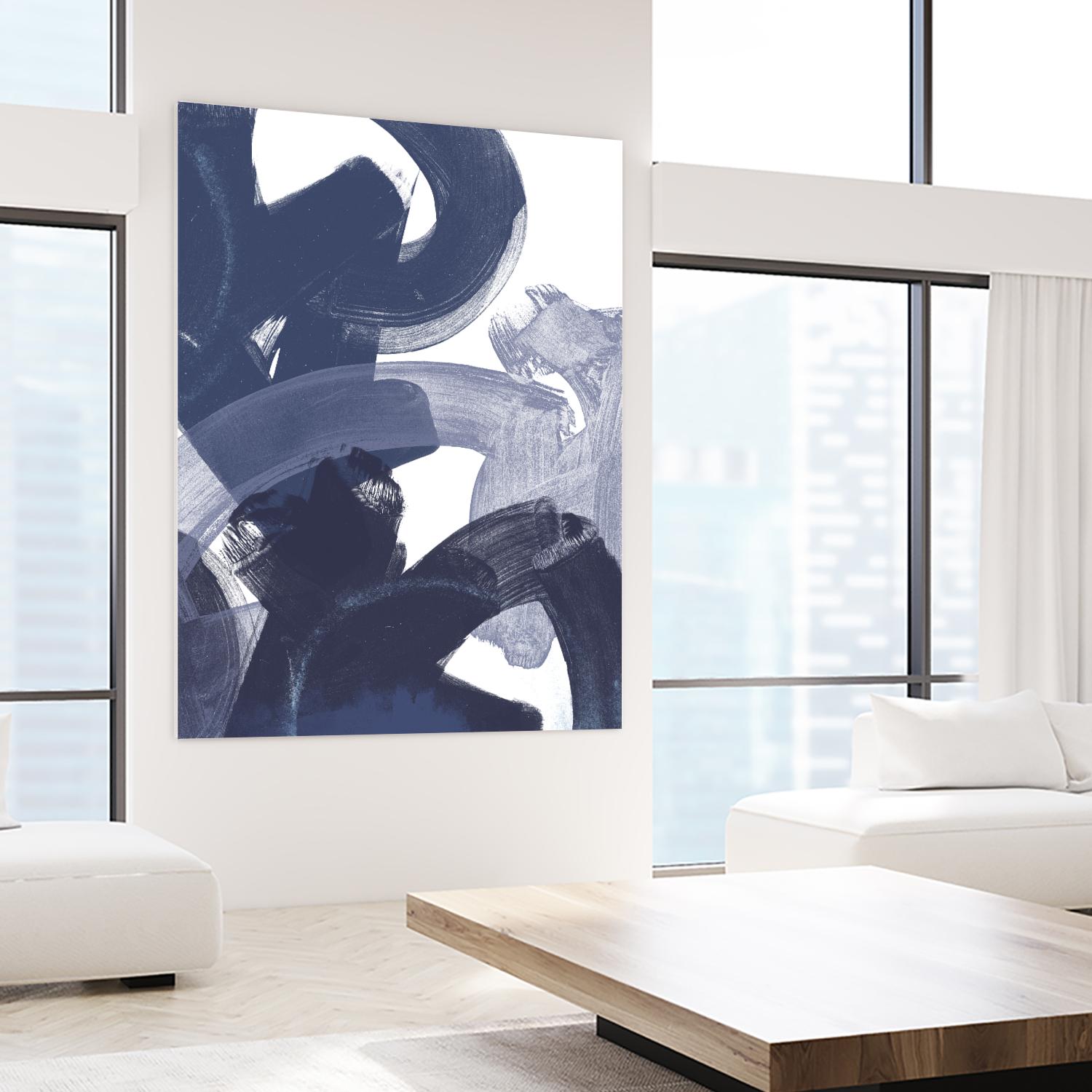 Blue on Blue I by June Erica Vess on GIANT ART - blue abstract