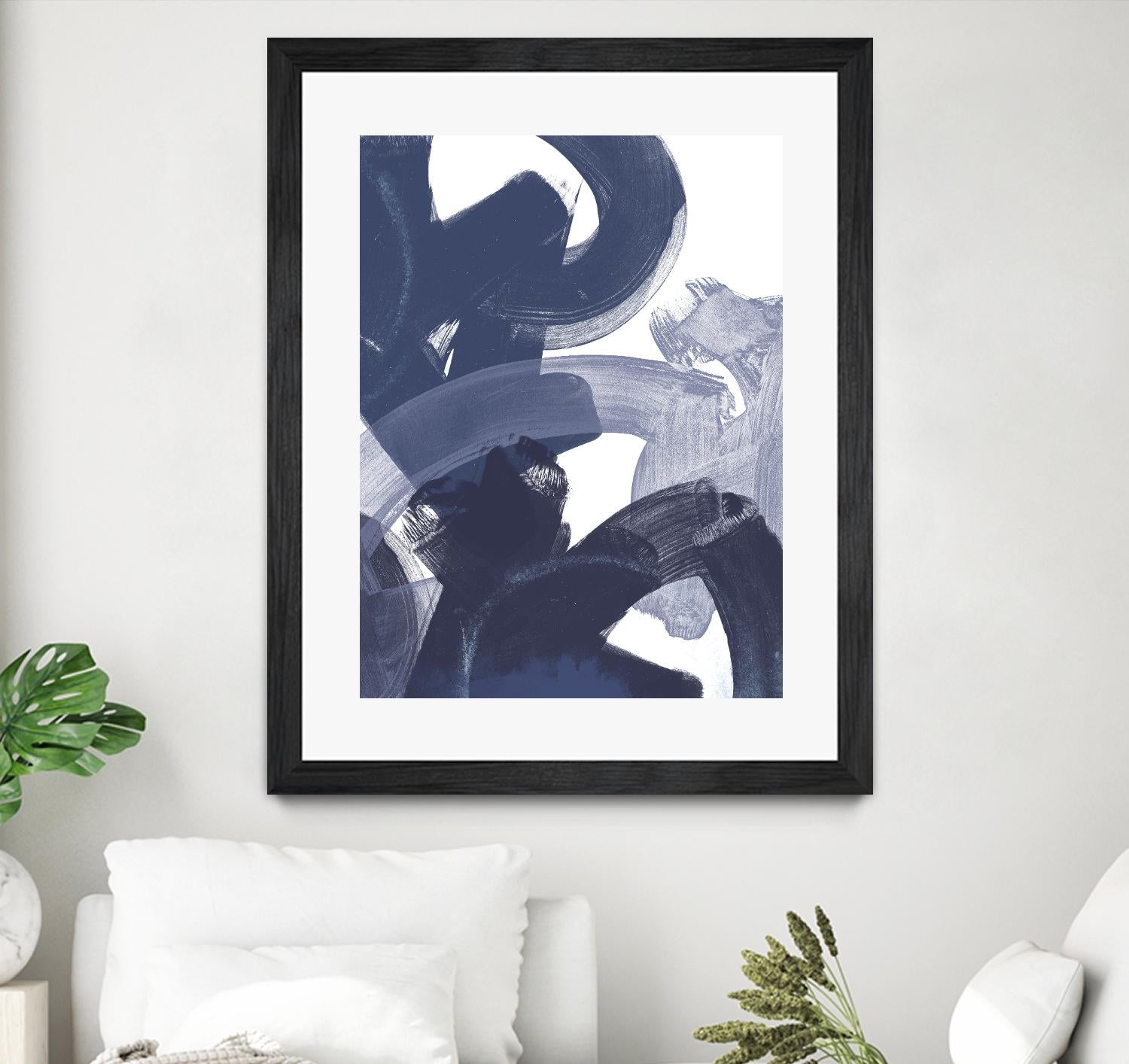 Blue on Blue I by June Erica Vess on GIANT ART - blue abstract