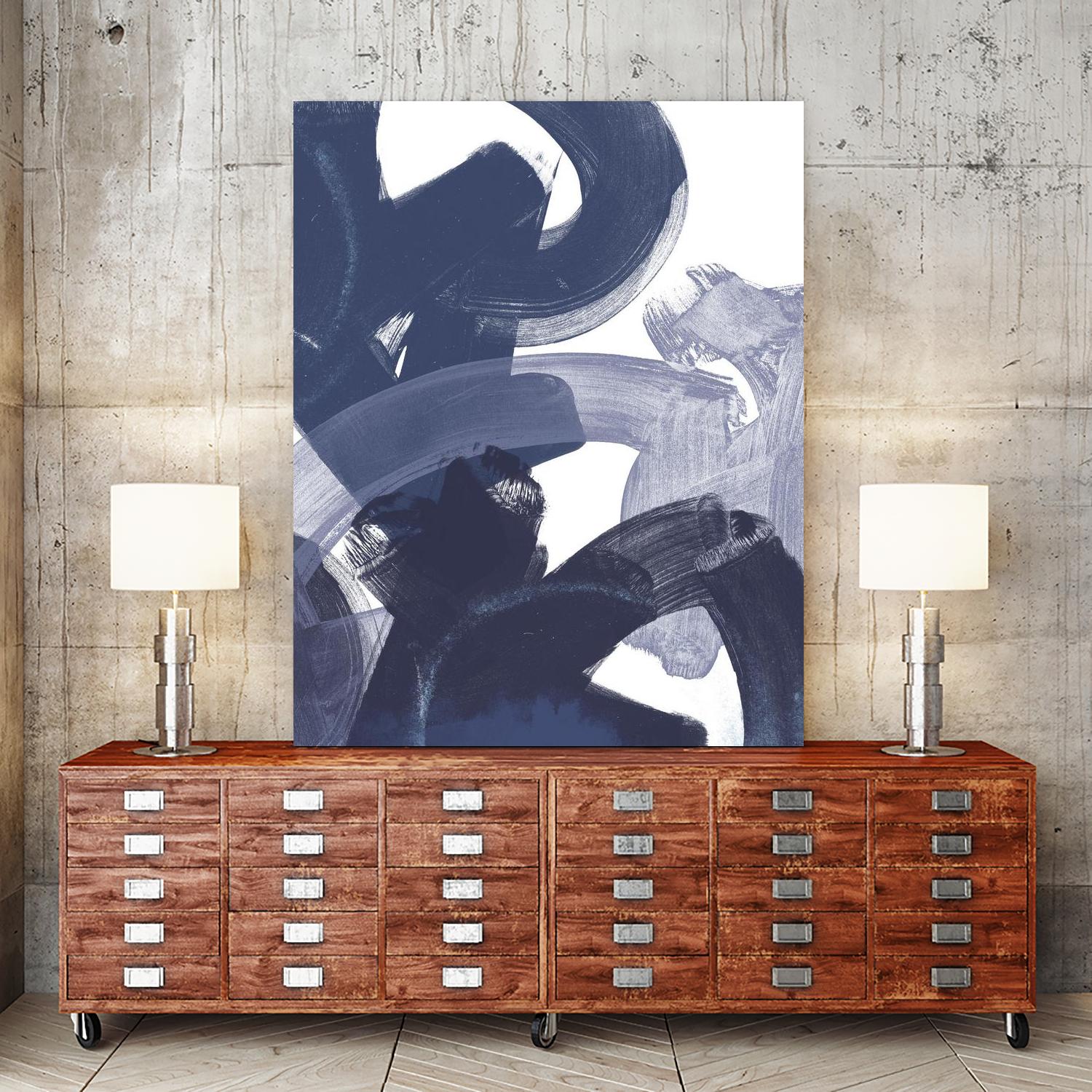 Blue on Blue I by June Erica Vess on GIANT ART - blue abstract