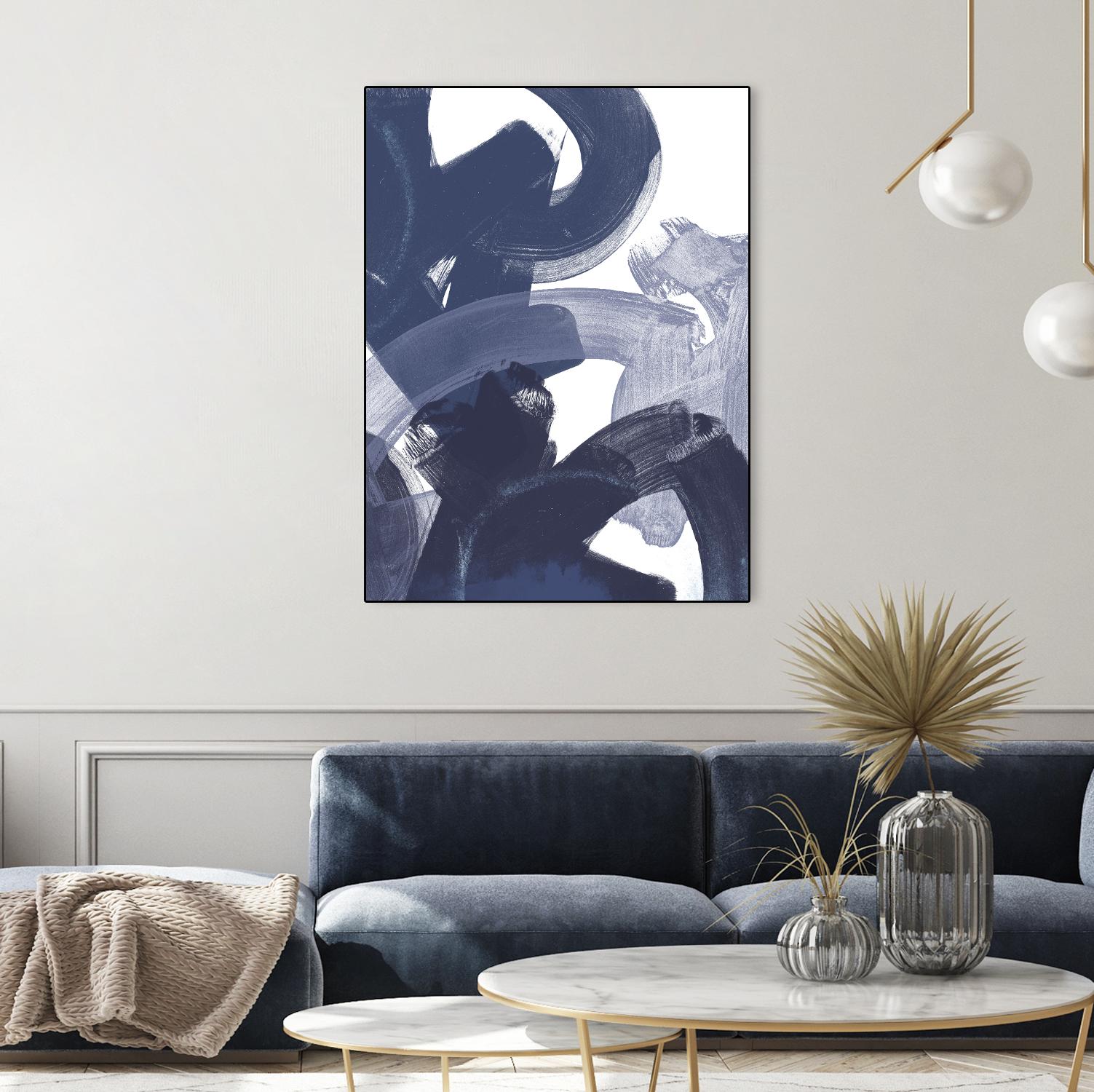 Blue on Blue I by June Erica Vess on GIANT ART - blue abstract