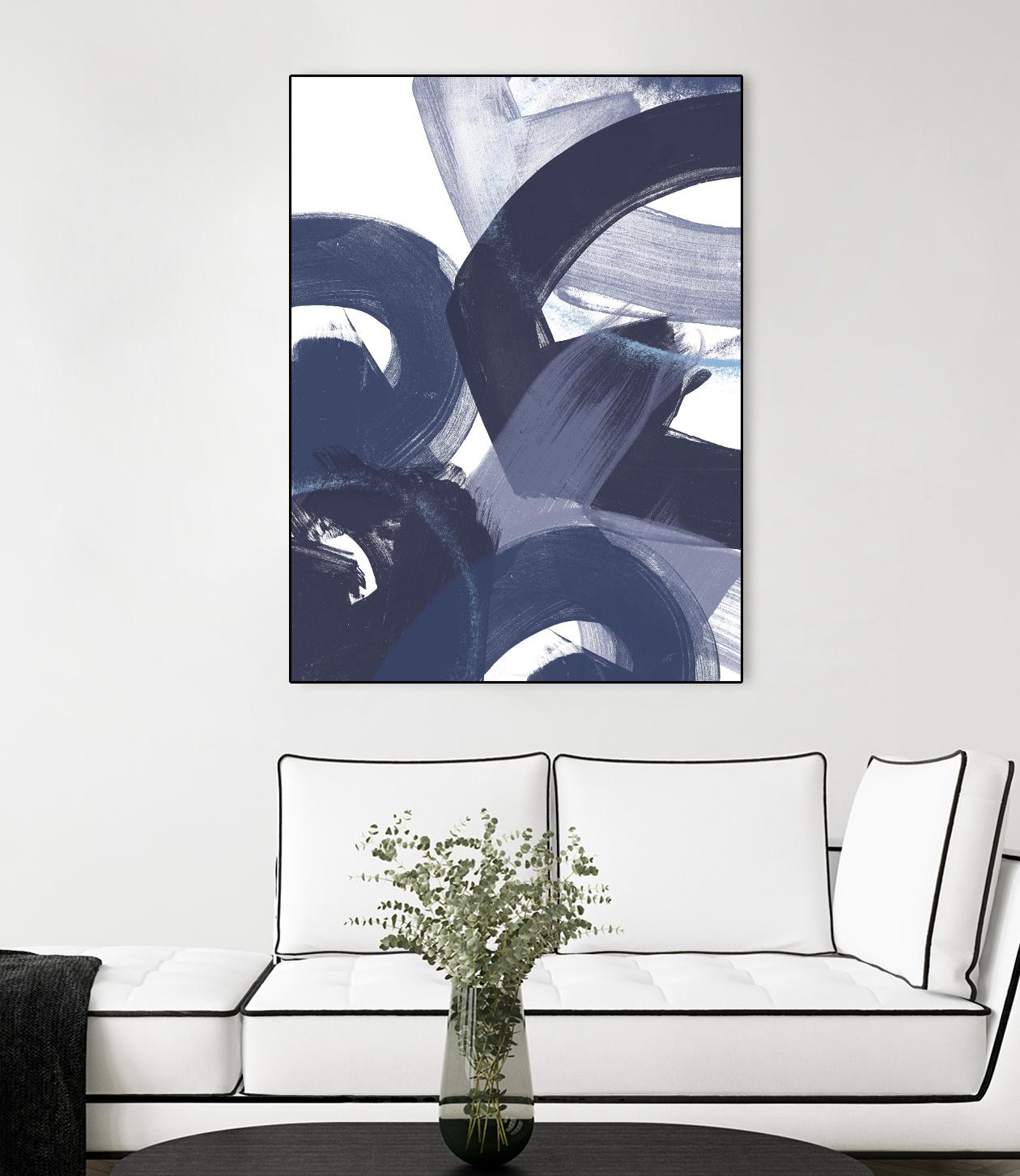 Blue on Blue II by June Erica Vess on GIANT ART - blue abstract